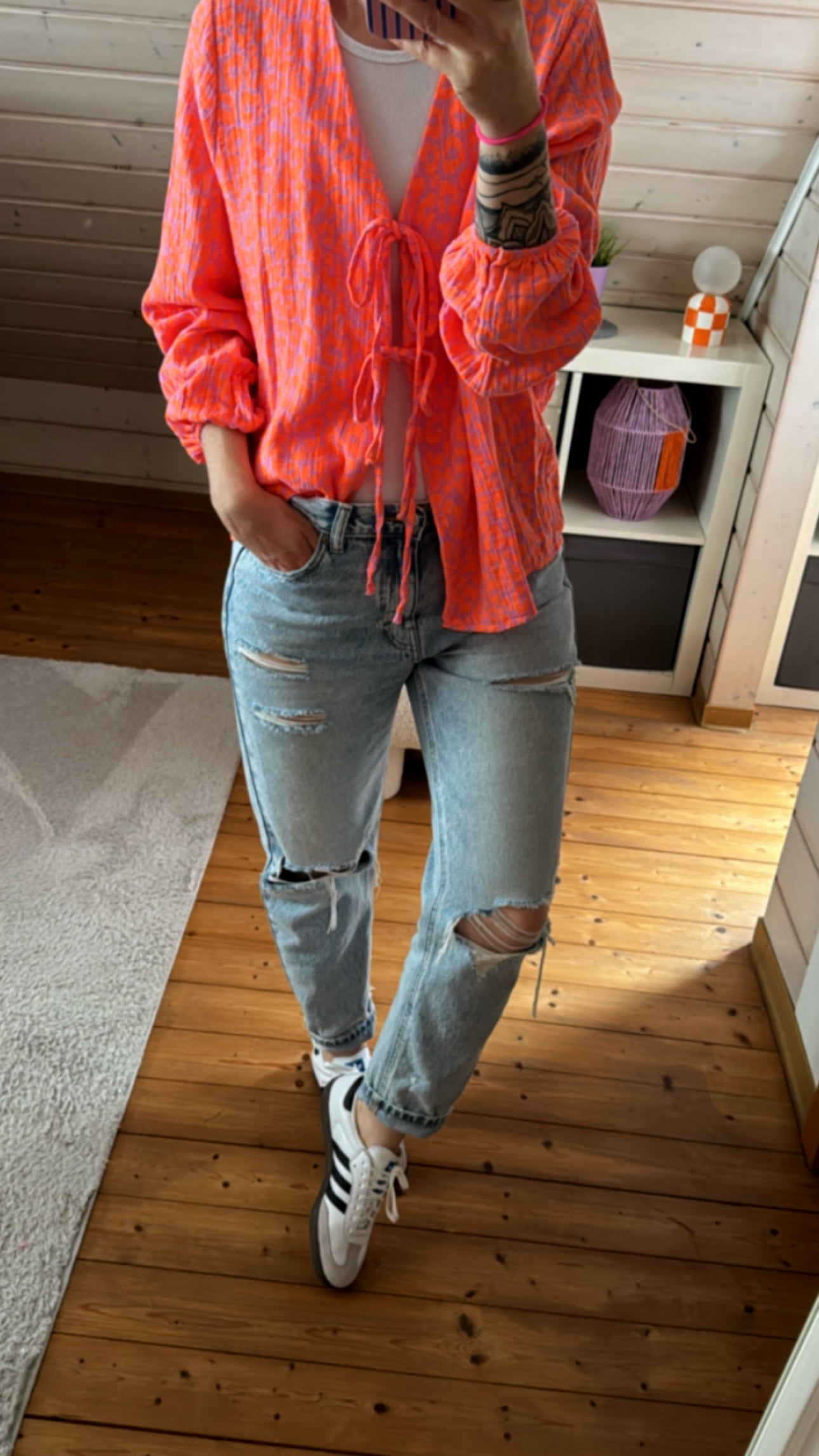 Musselin Bluse Tunika Onesize / LEO