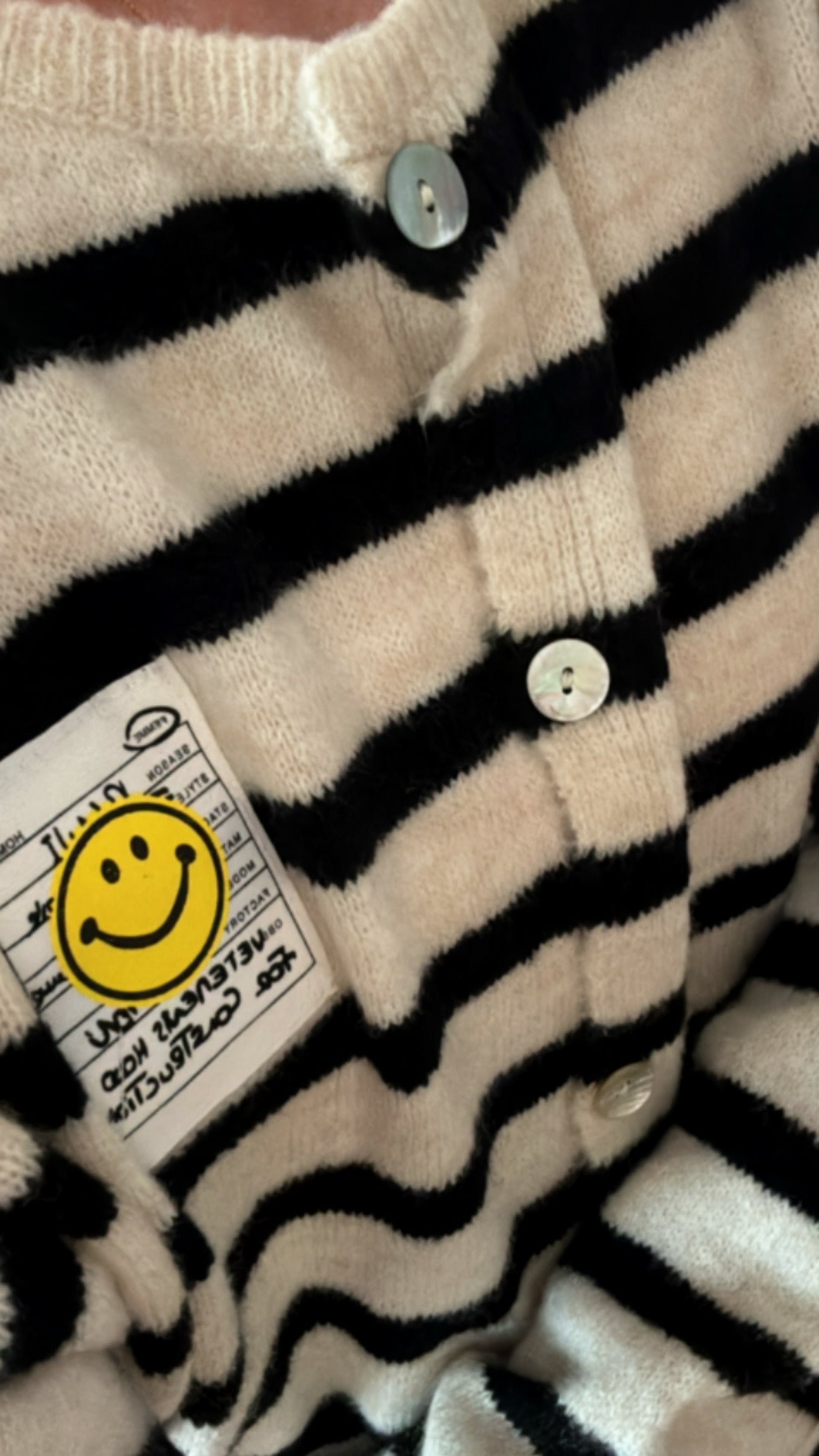 Cardigan COLOUR Block Smile Onsesize