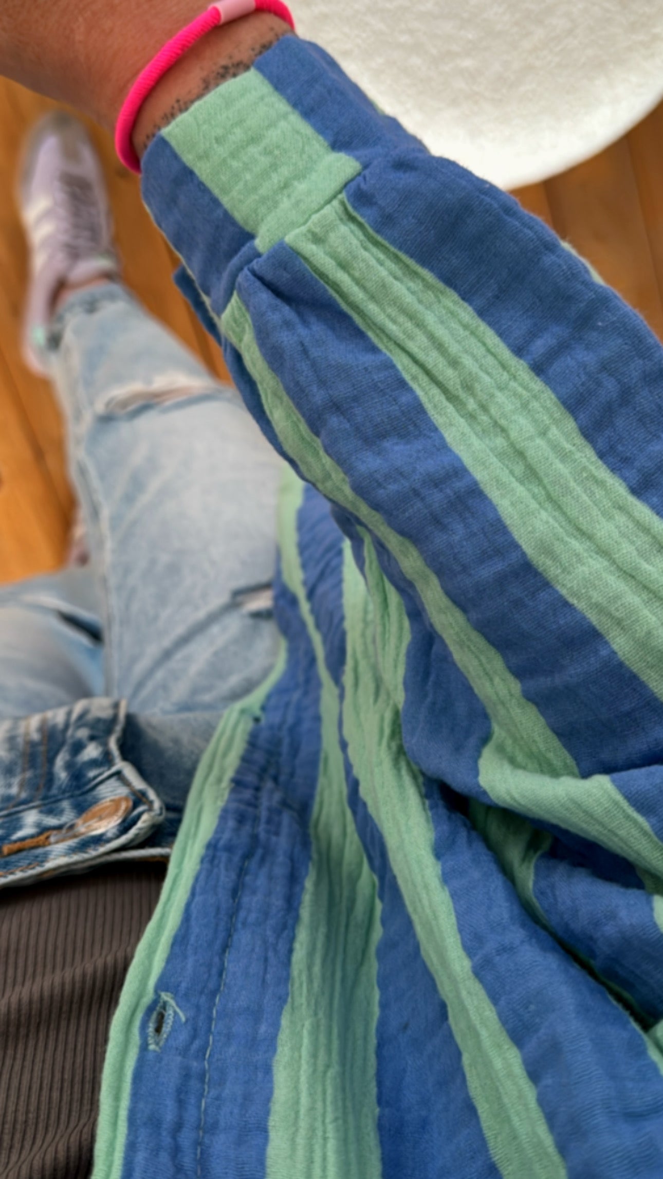 Musselin Bluse Onesize STRIPES %