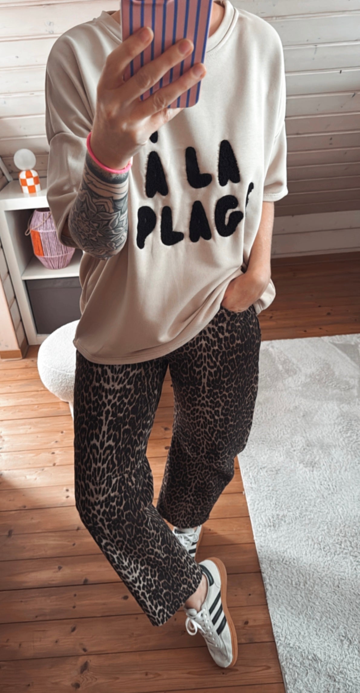 BASIC Sweater Shirt Kurzarm À LA PLAGE = AM STRAND