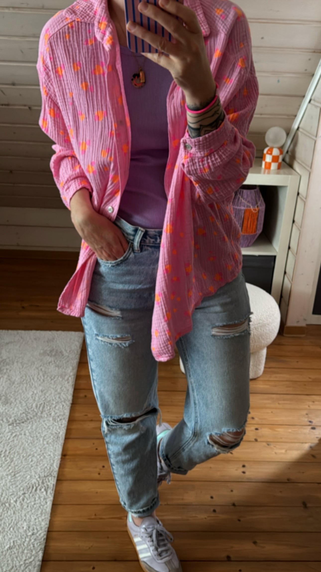 Musselin Bluse Onesize HERZEN %