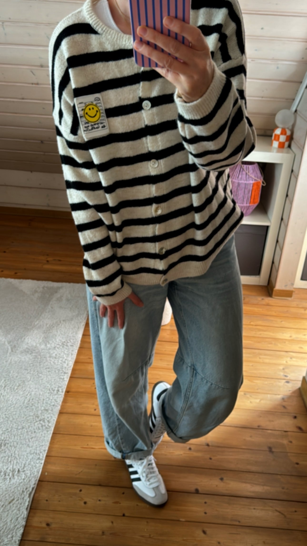 Cardigan COLOUR Block Smile Onsesize