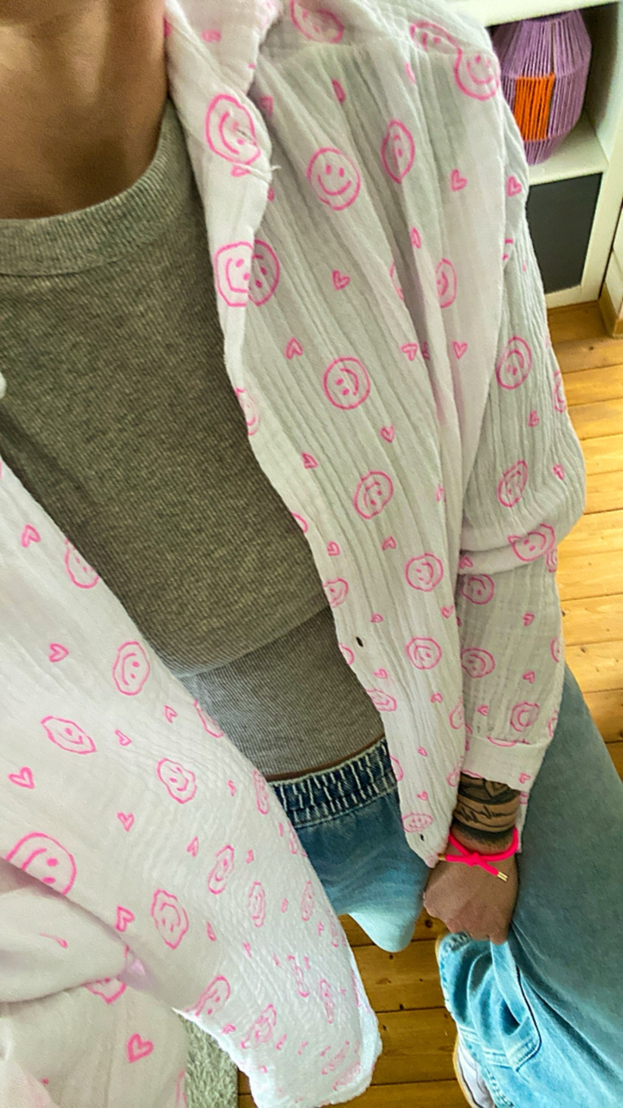 Musselin Bluse Onesize SMILEY