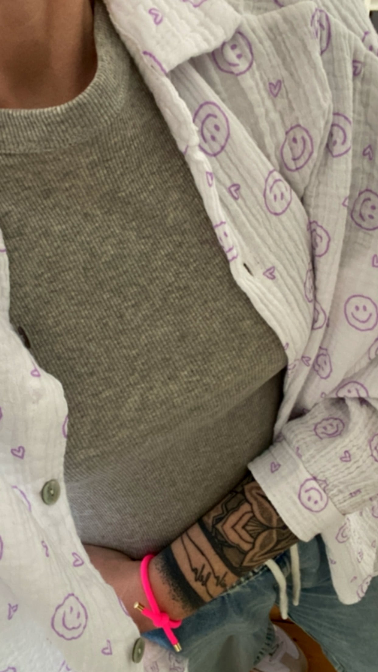 Musselin Bluse Onesize SMILEY