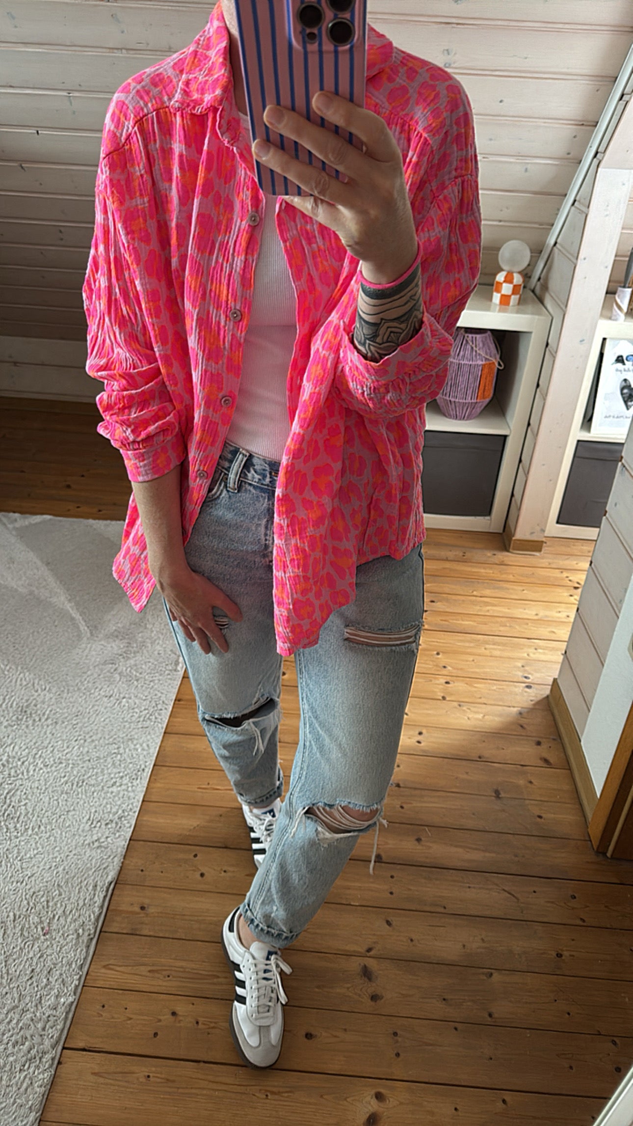 Musselin Bluse Onesize LEO %