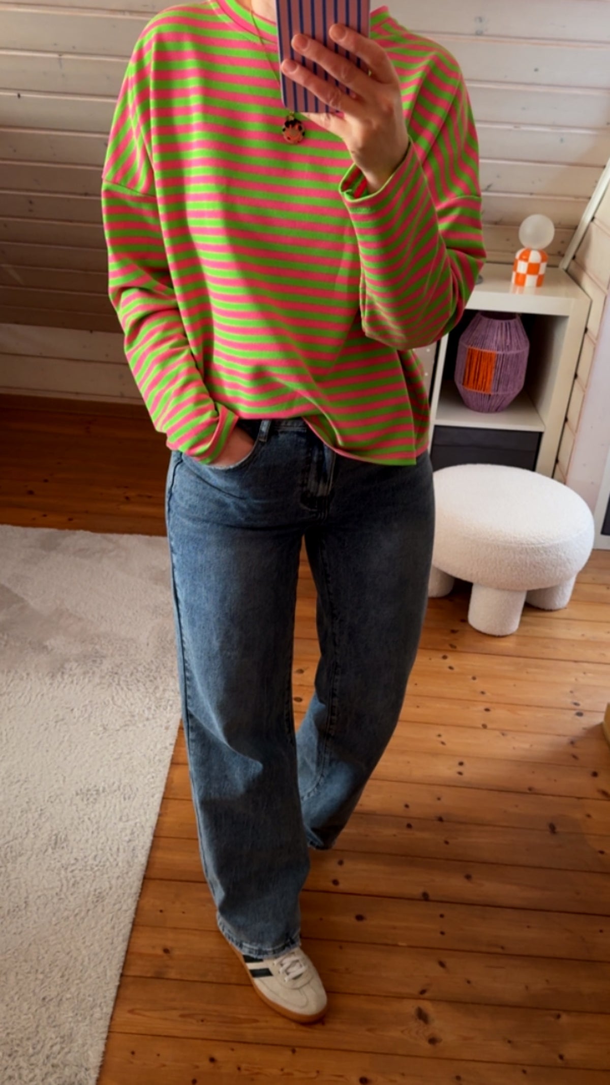 LONGSHIRT PREMIUM STREIFEN FRENCH TERRY