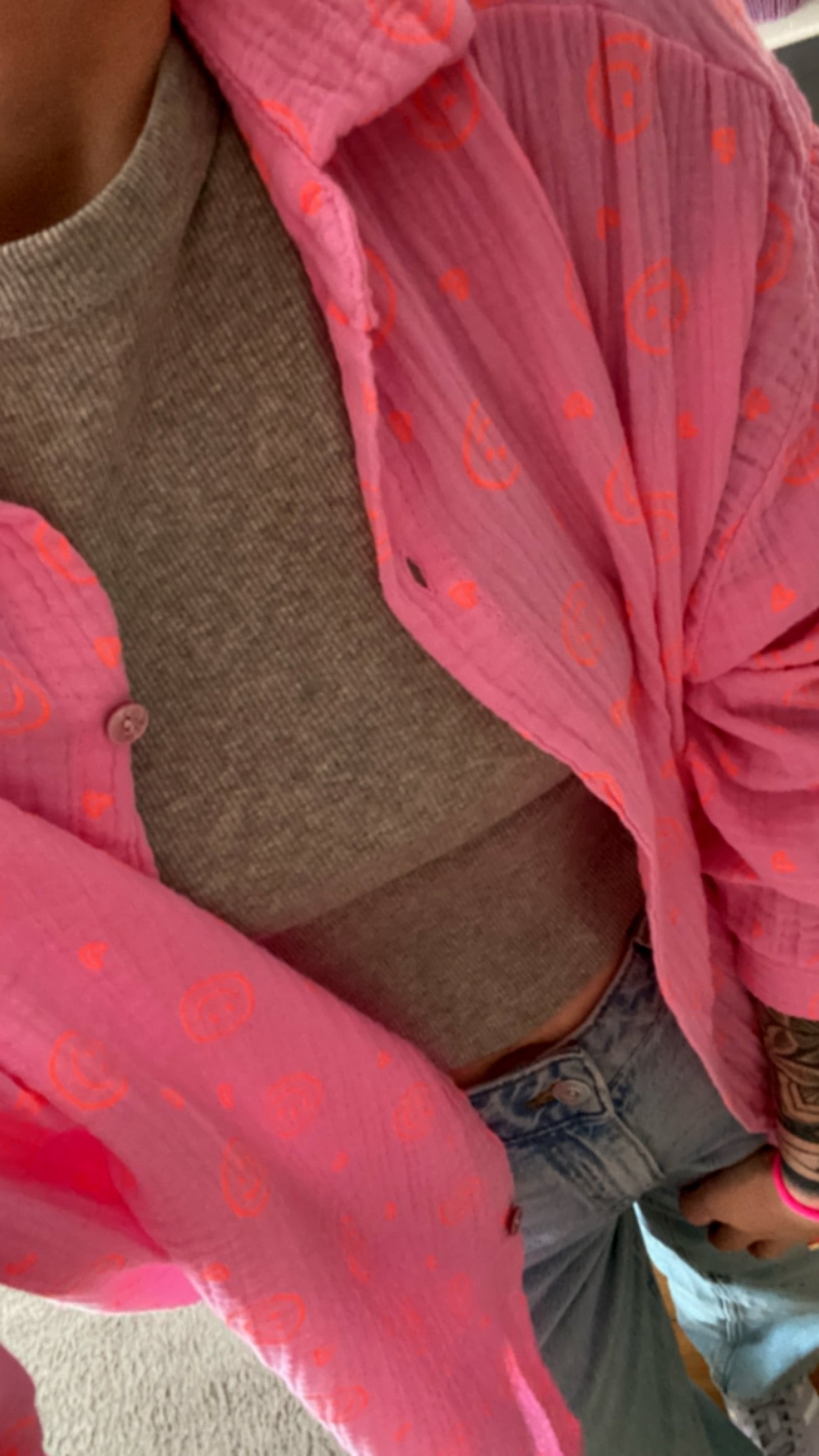 Musselin Bluse Onesize SMILEY