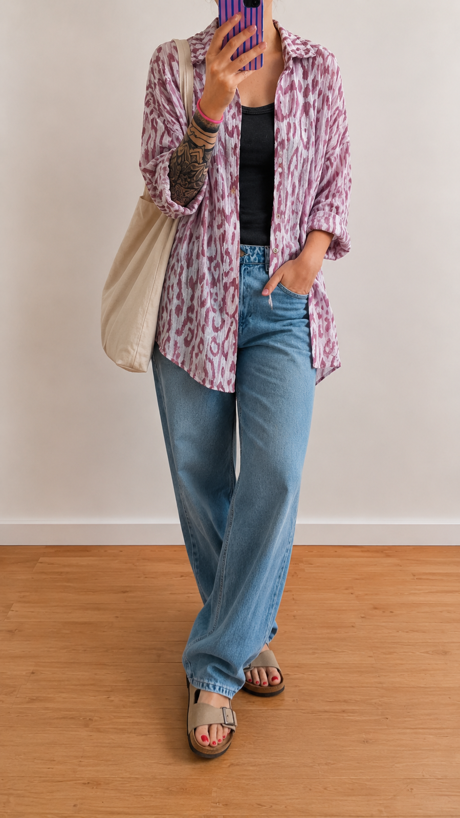 Musselin Bluse Onesize LEO-STREIFEN 5 Farben