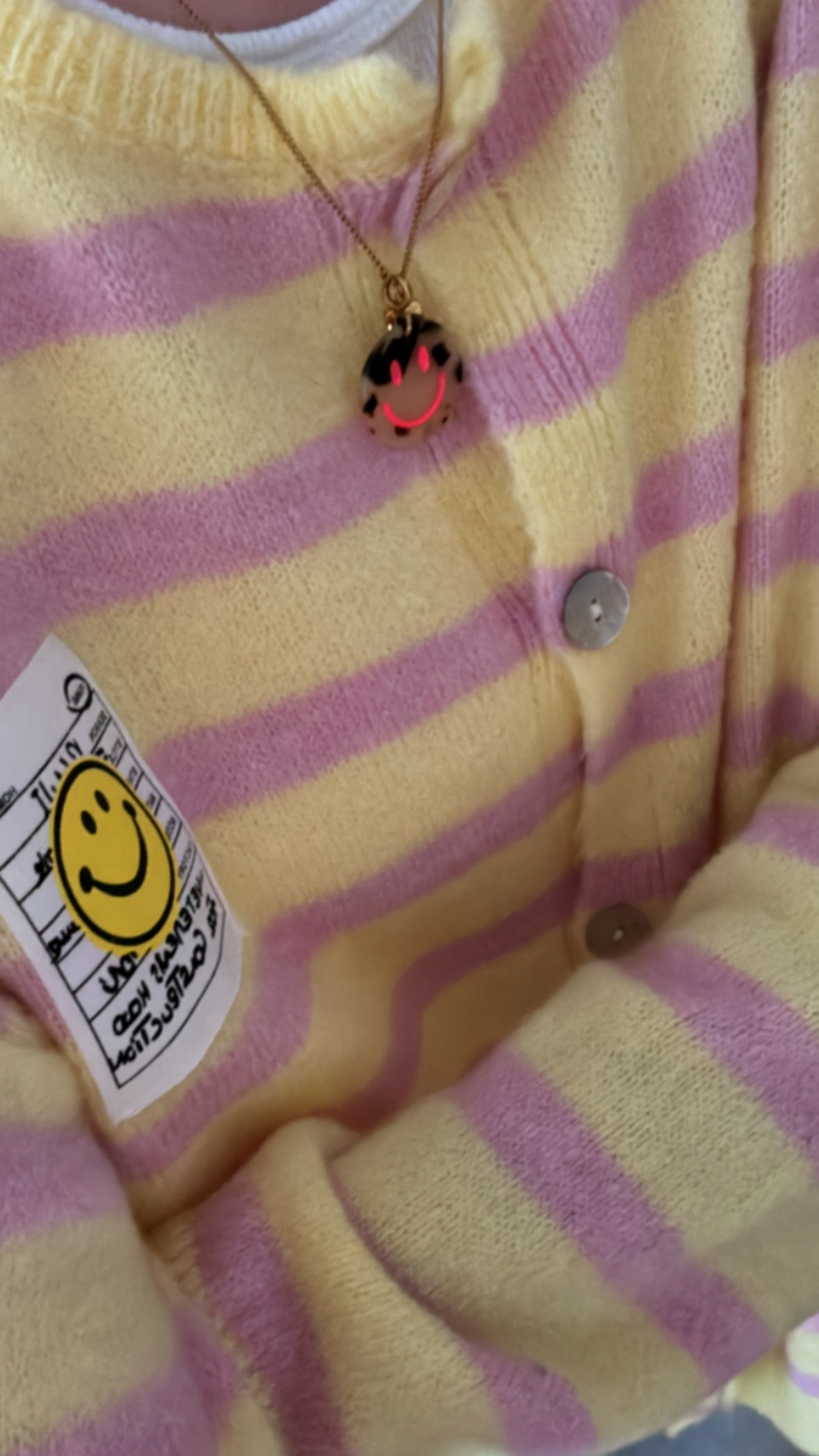 Cardigan COLOUR Block Smile Onsesize