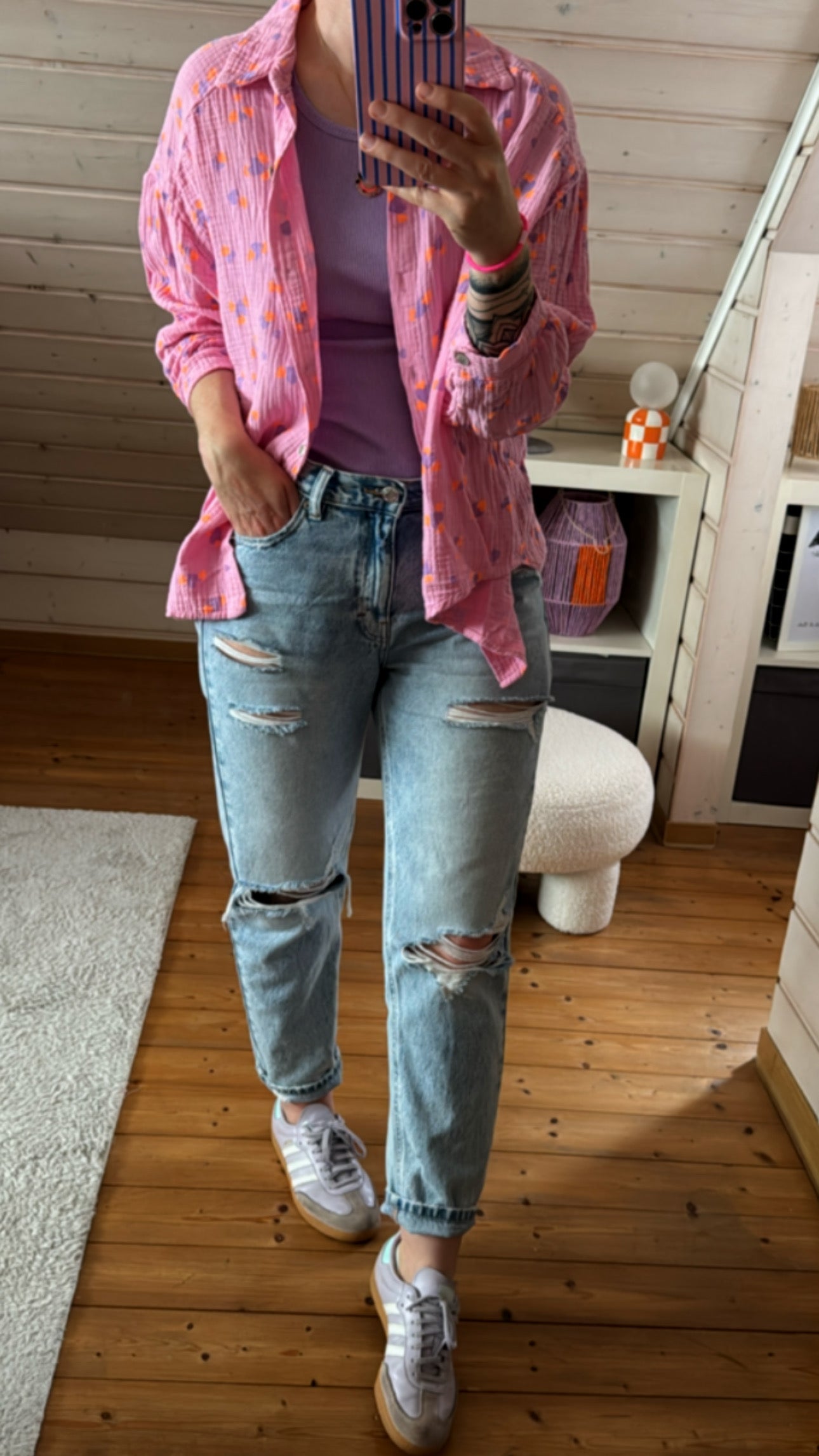 Musselin Bluse Onesize HERZEN %