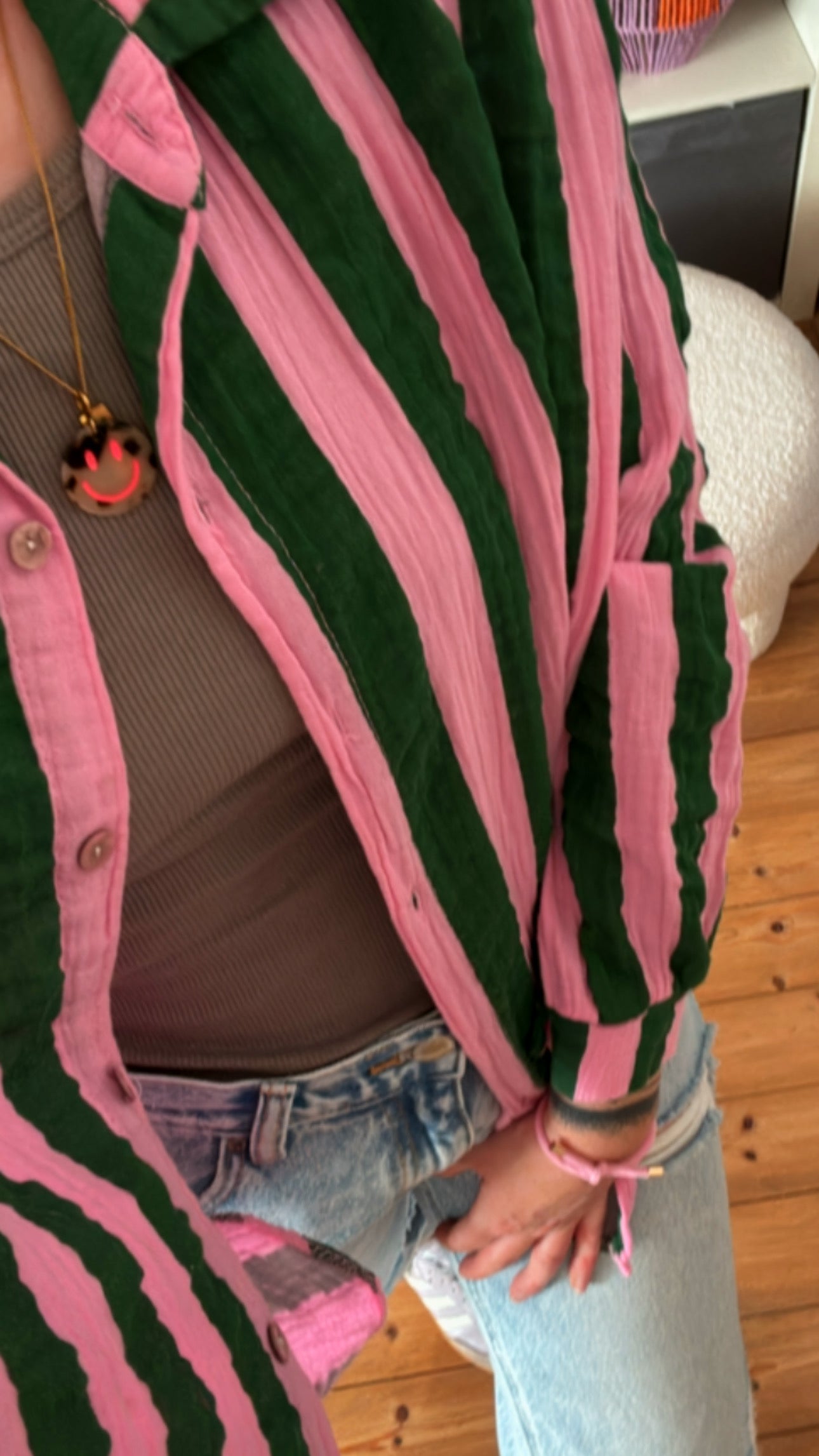 Musselin Bluse Onesize STRIPES %