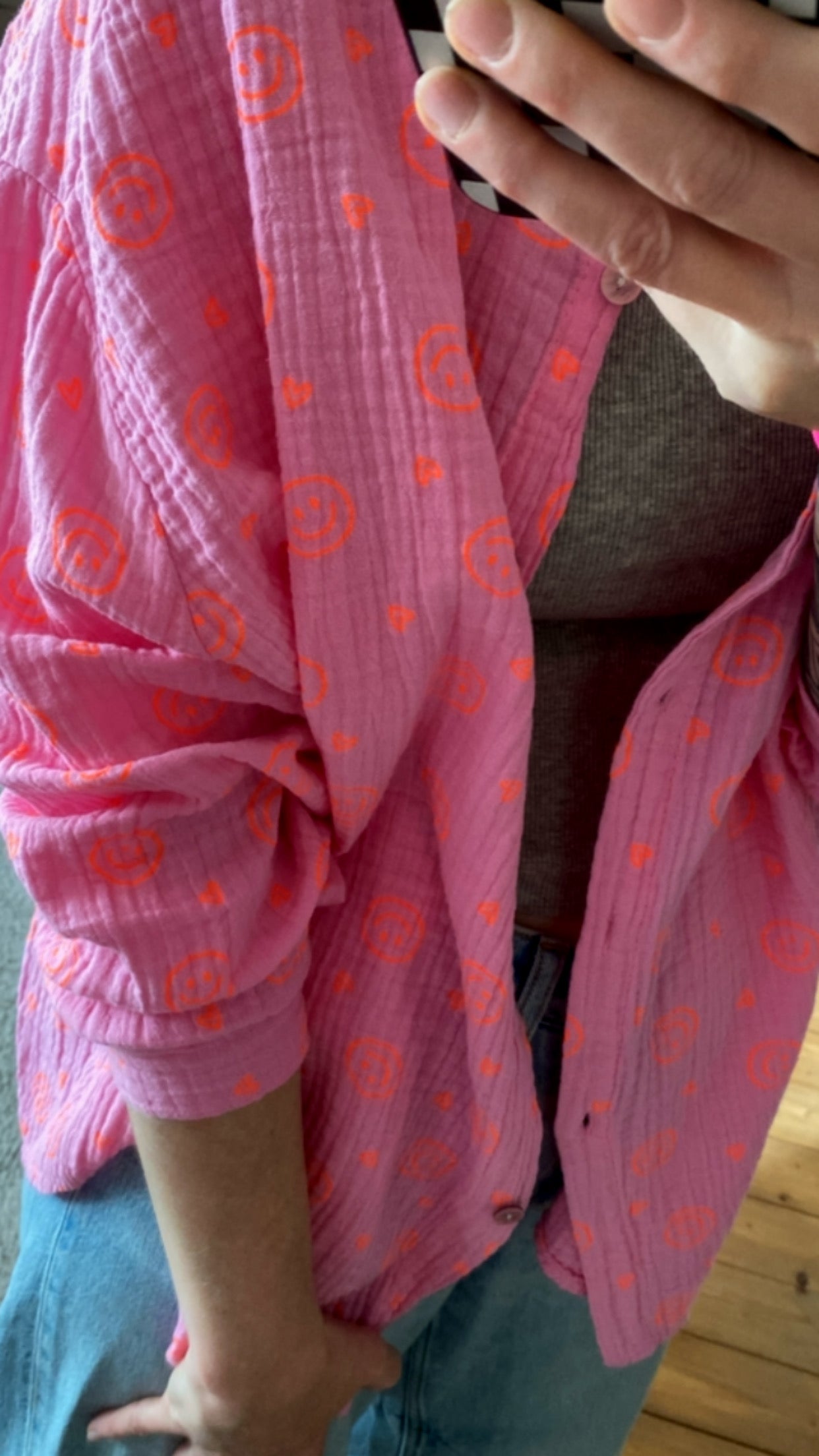 Musselin Bluse Onesize SMILEY