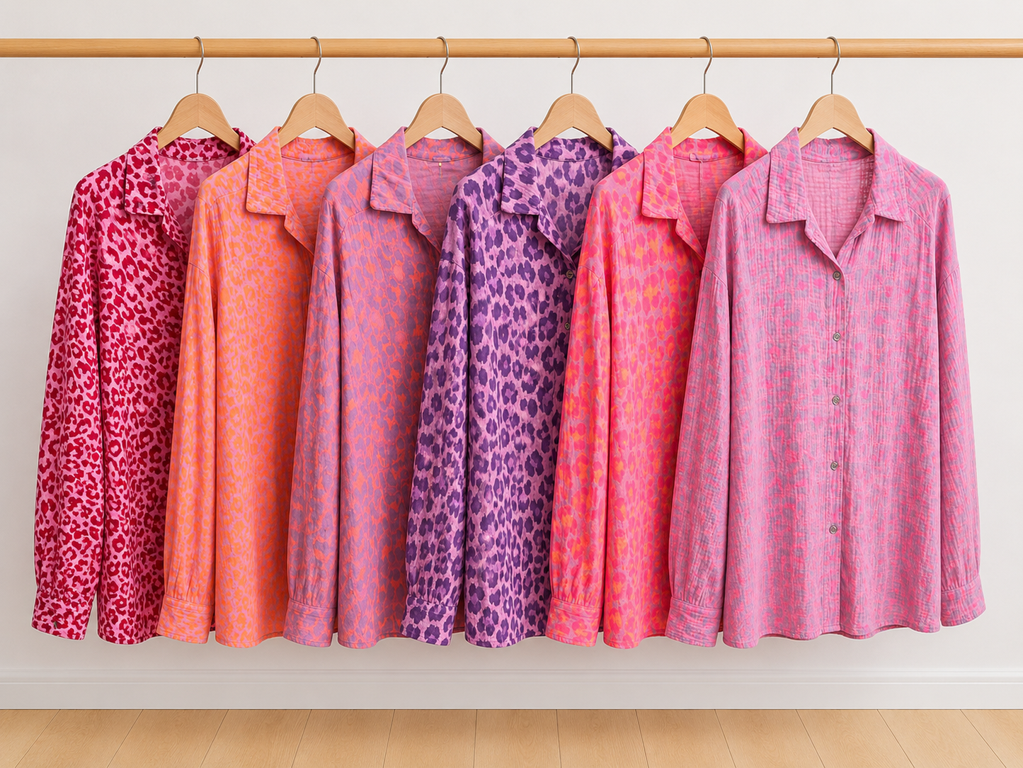 Musselin Bluse Onesize LEO langarm
