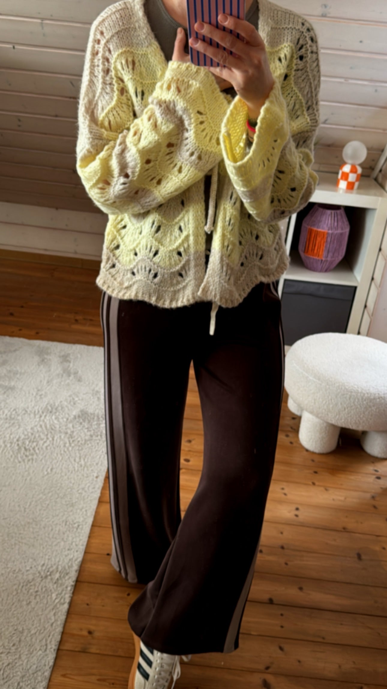 Strickjacke BOHO Lochstrick verschiedene Farben