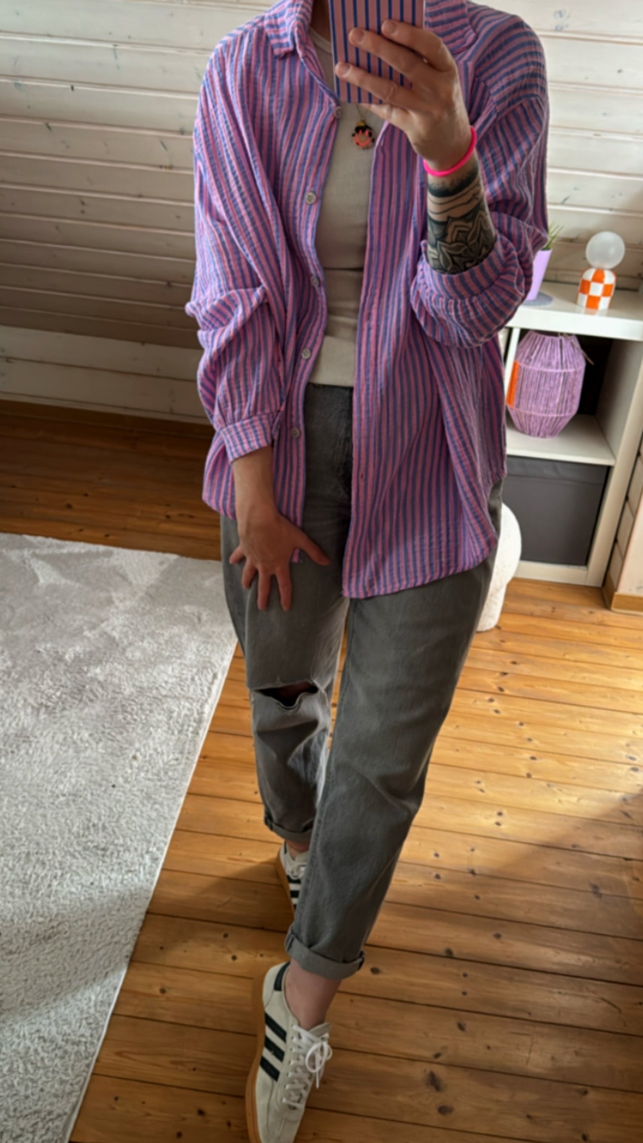 Musselin Bluse Onesize STRIPE