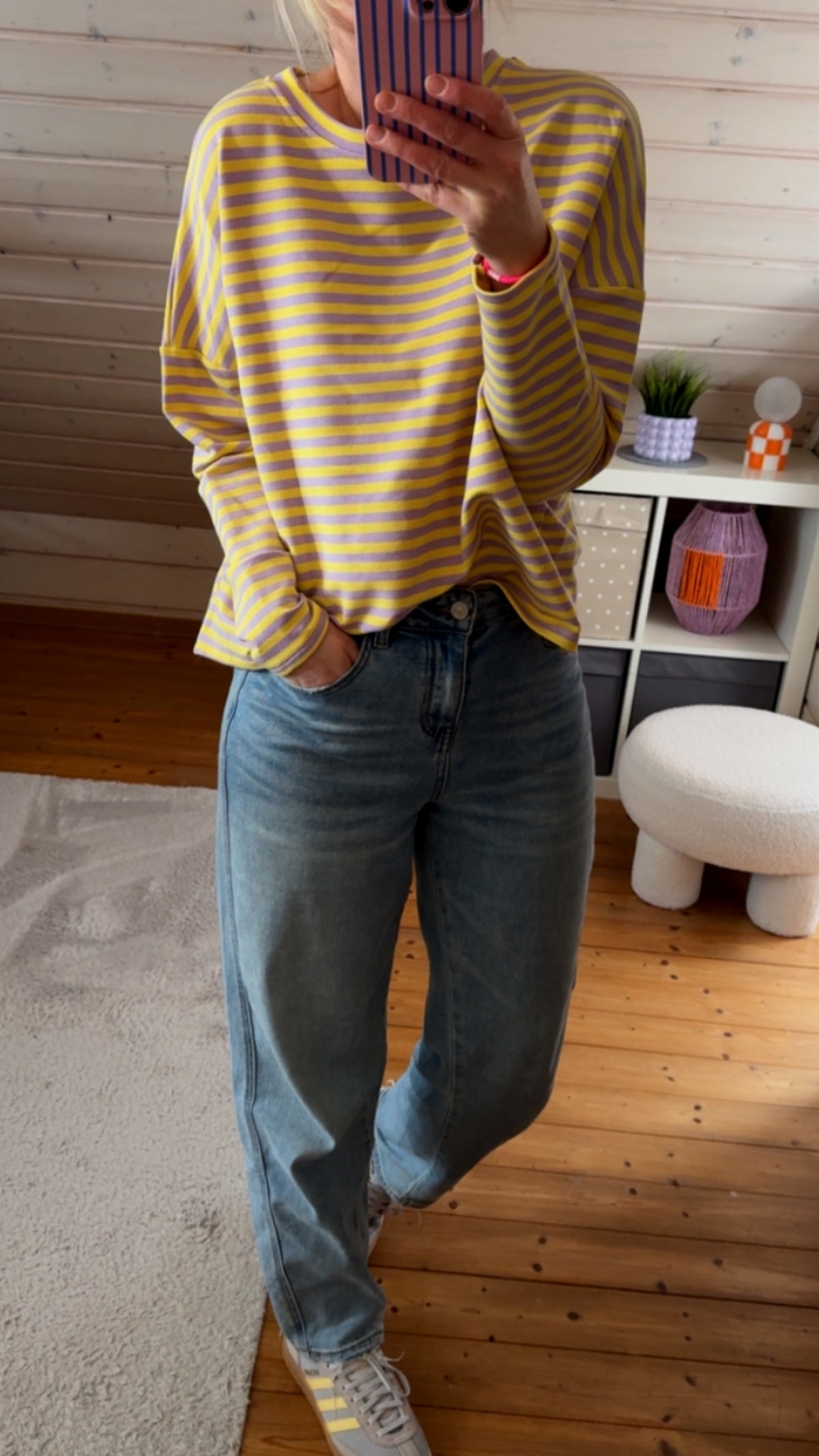 LONGSHIRT PREMIUM STREIFEN FRENCH TERRY