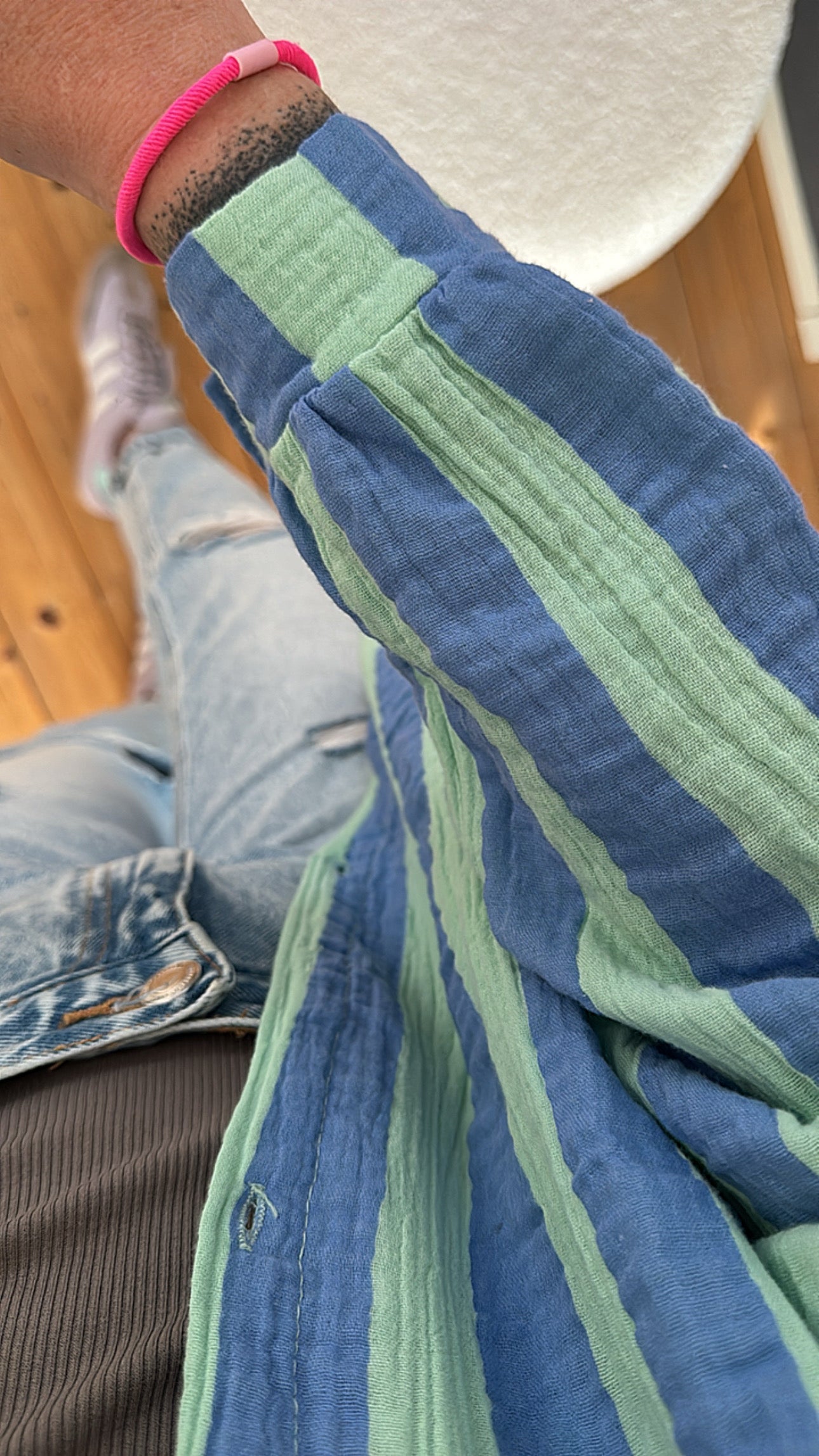 Musselin Bluse Onesize STRIPES %