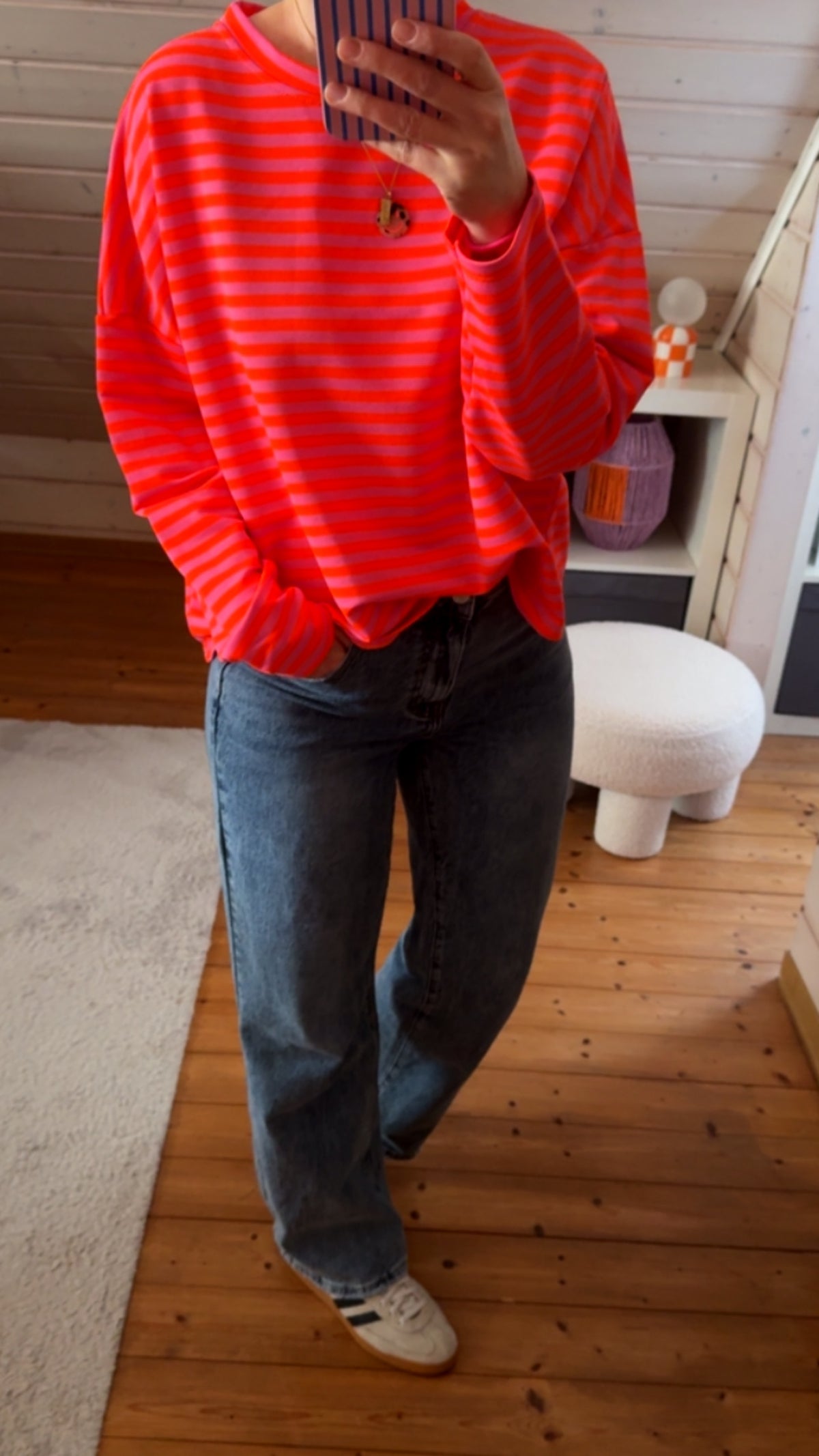 LONGSHIRT PREMIUM STREIFEN FRENCH TERRY