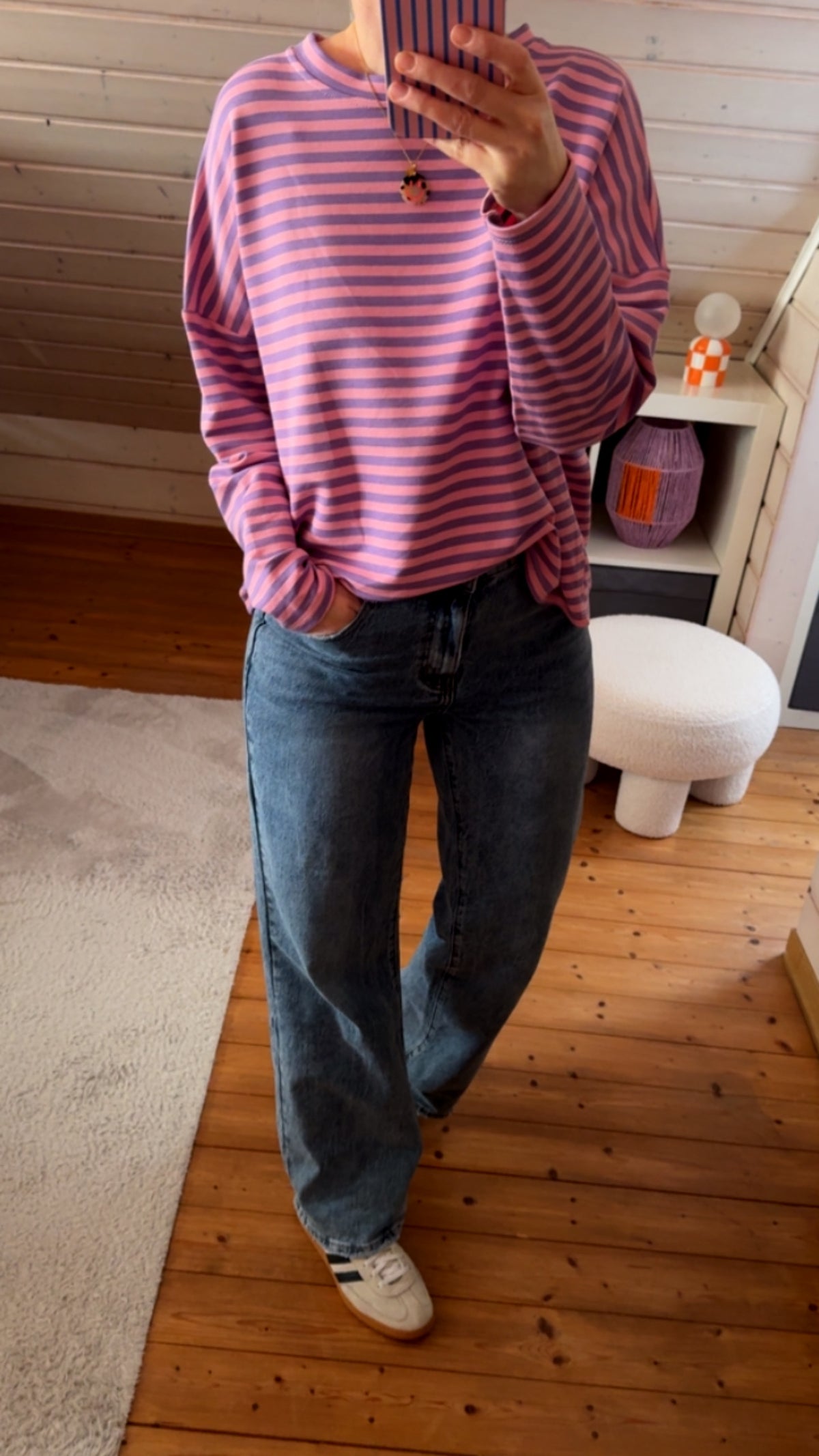 LONGSHIRT PREMIUM STREIFEN FRENCH TERRY