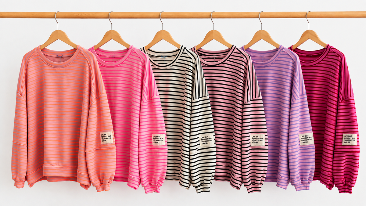 SWEATER PREMIUM TERRY STREIFEN / PERFECT OUTFIT