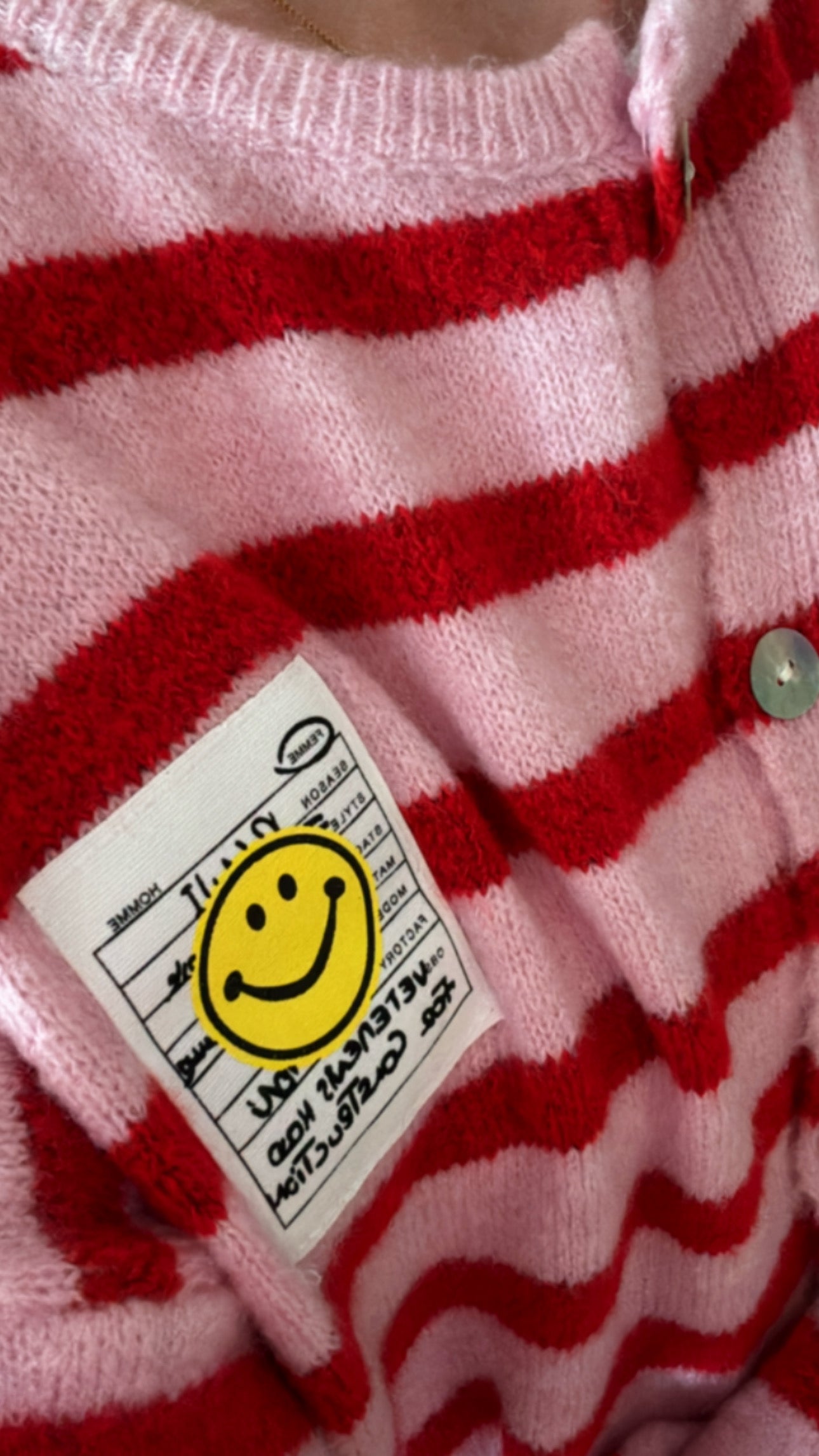 Cardigan COLOUR Block Smile Onsesize