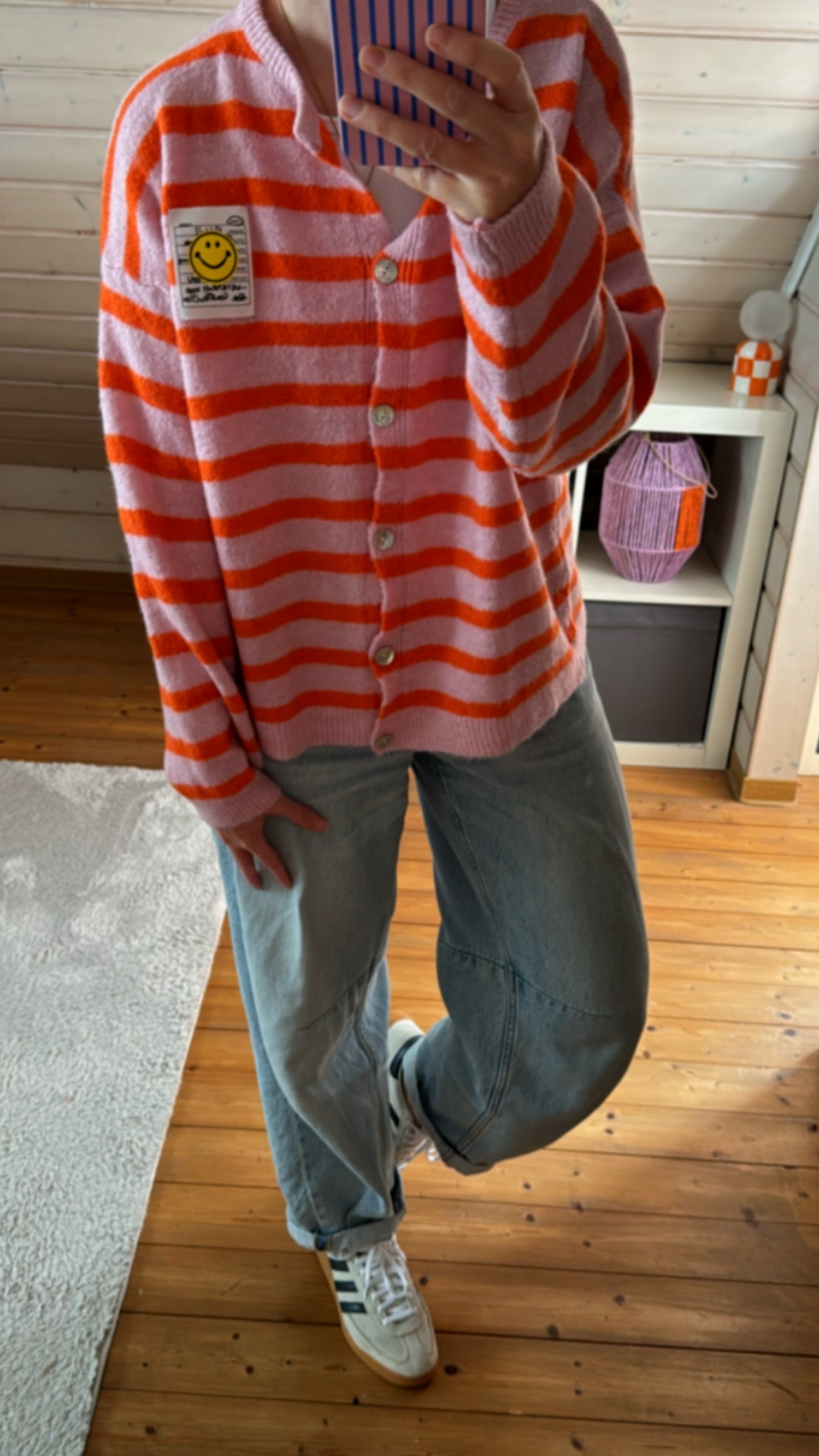 Cardigan COLOUR Block Smile Onsesize