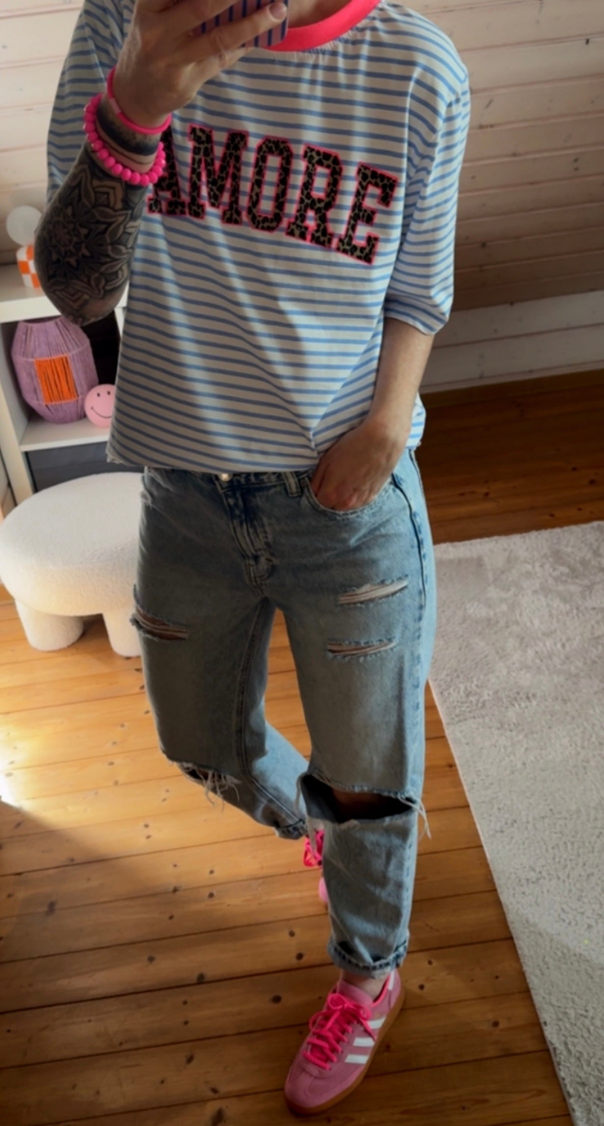 BASIC T-Shirt 5 FARBEN COLOUR BLOCK AMORE LEO 9 FARBEN