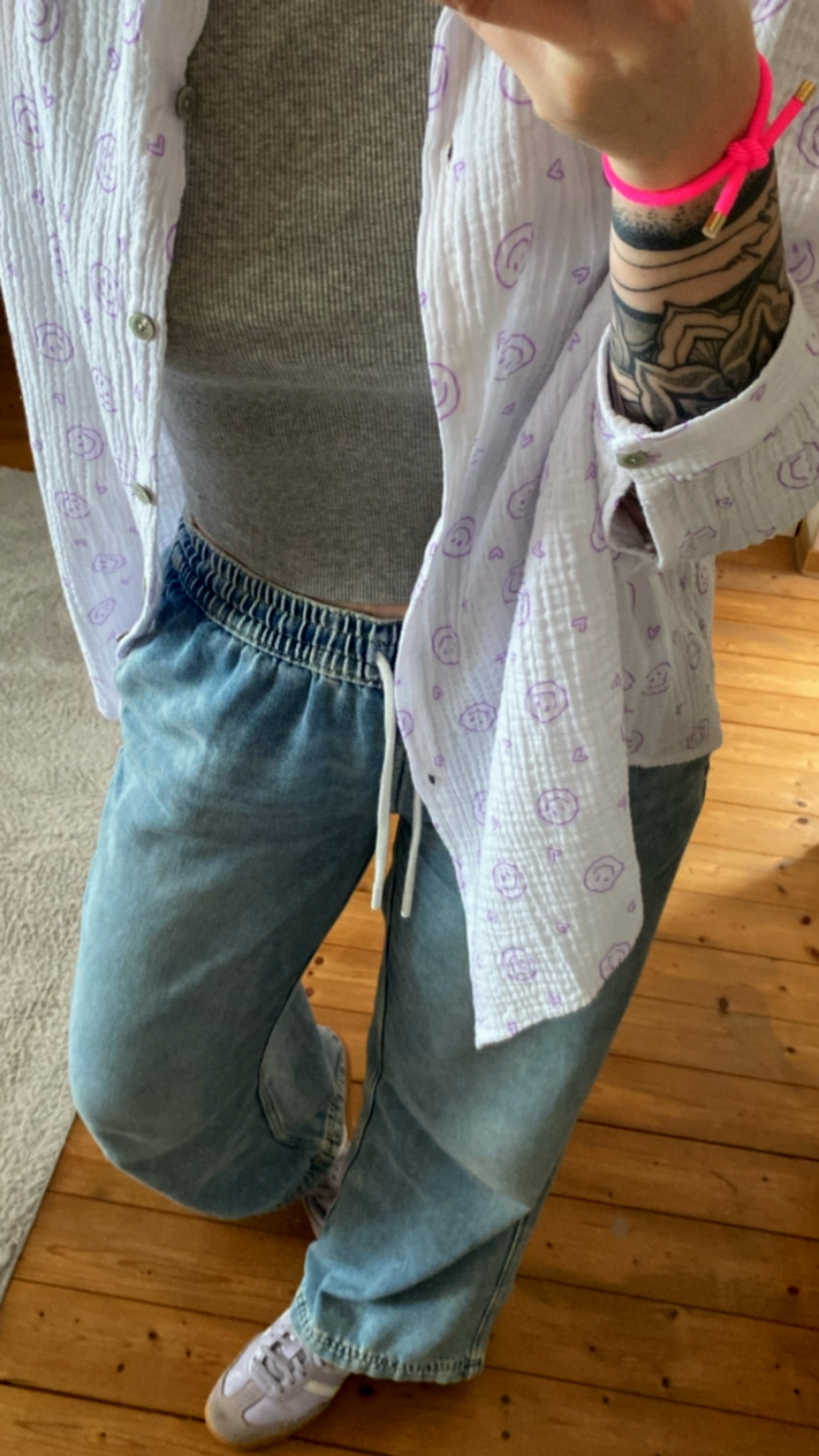 MYSTERY Musselin Bluse Onesize SMILEY