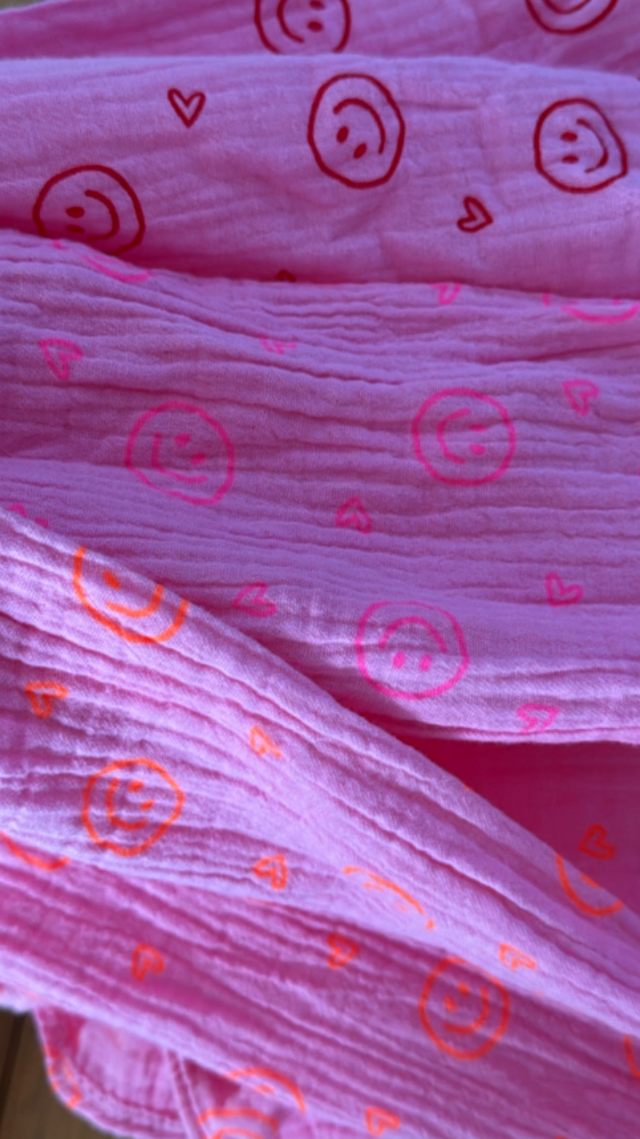 Musselin Bluse Tunika Onesize SMILEY / LEO