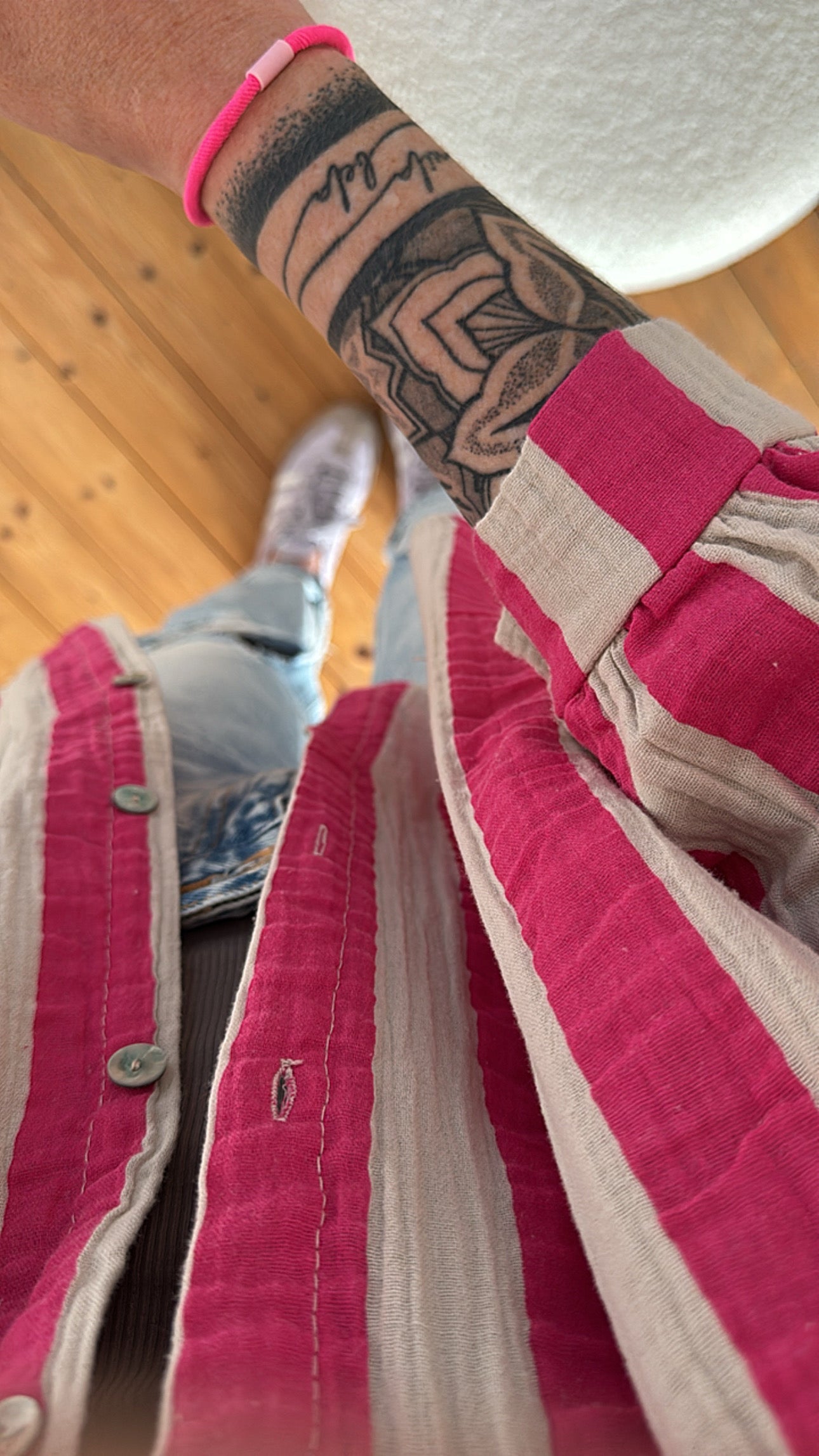 Musselin Bluse Onesize STRIPES %