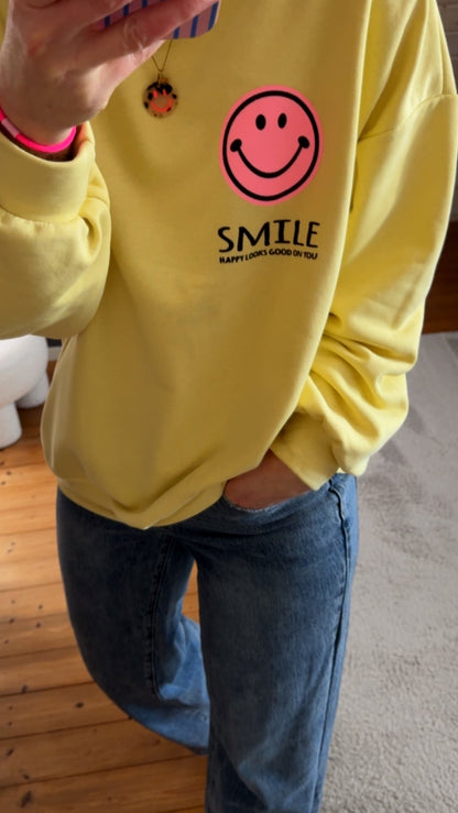 SWEATER SMILE / 2 Farben / RÜCKENPRINT