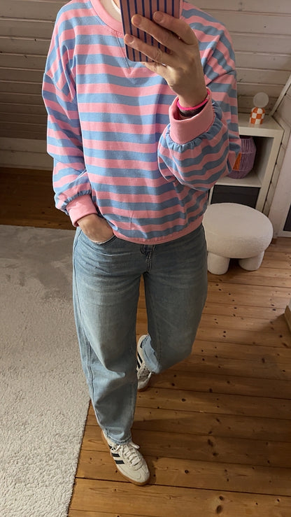 SWEATER leicht STREIFEN FRENCH TERRY