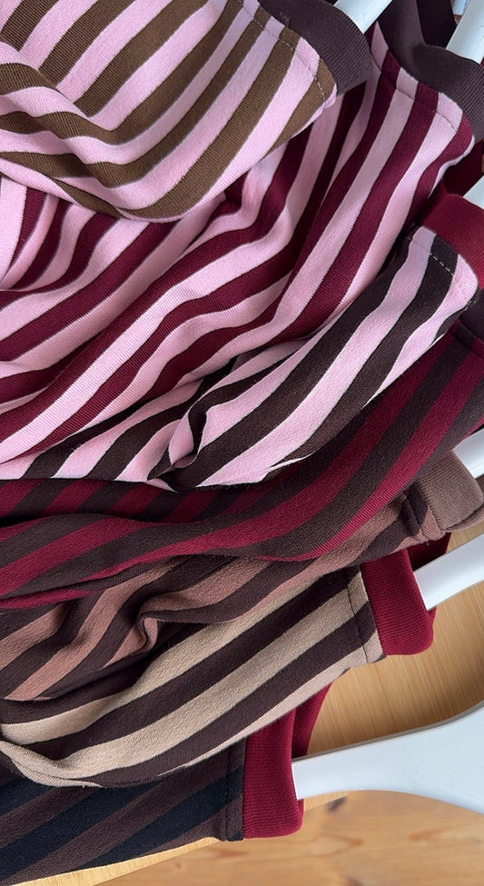 Streifen LONGSHIRT French Terry 7 Farben