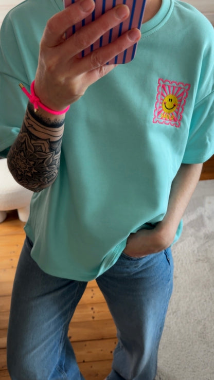 T-SHIRT FRENCH TERRY / SMILE STICKEREI