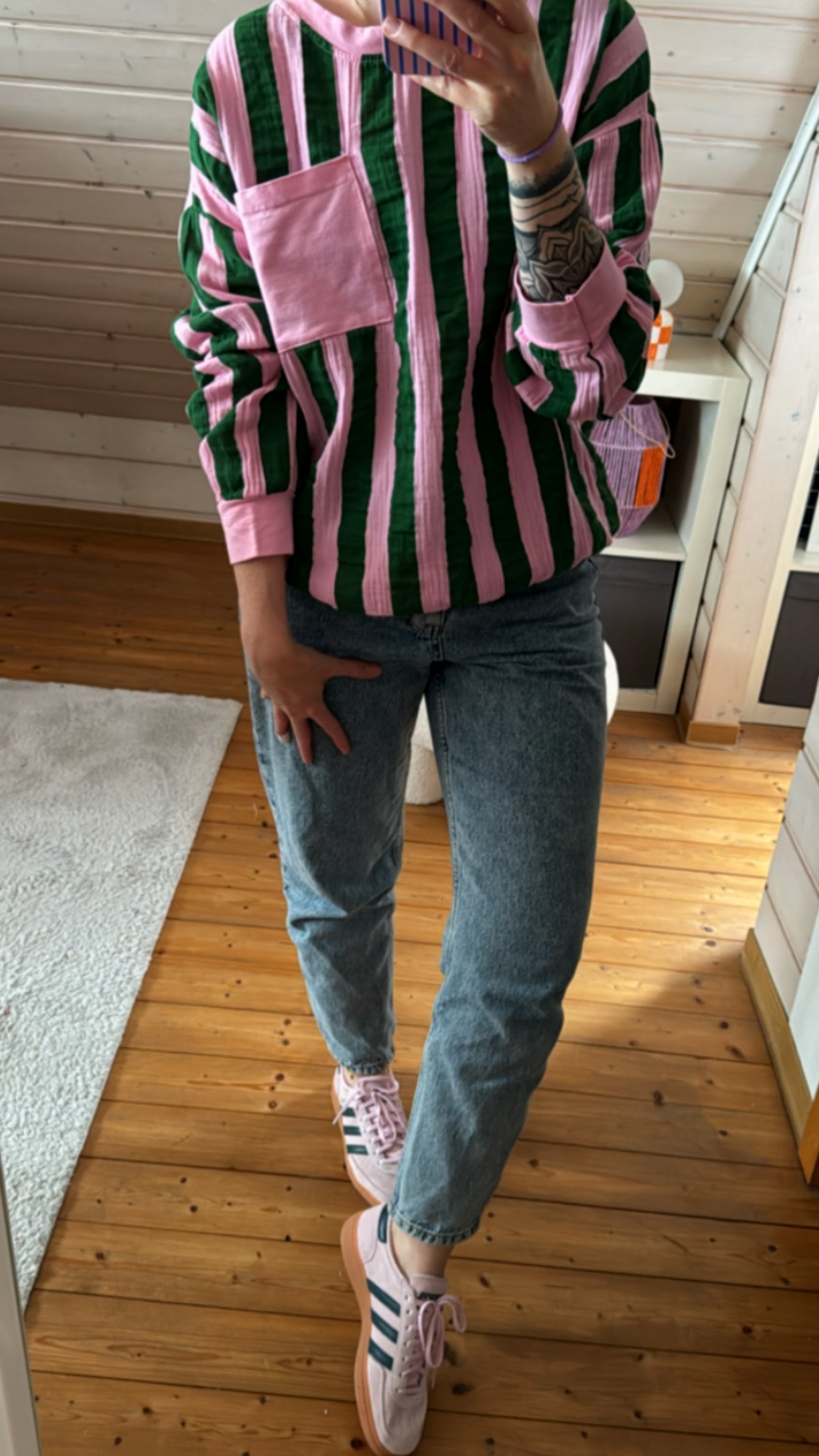 MUSSELIN SHIRT CASUAL STREIFEN