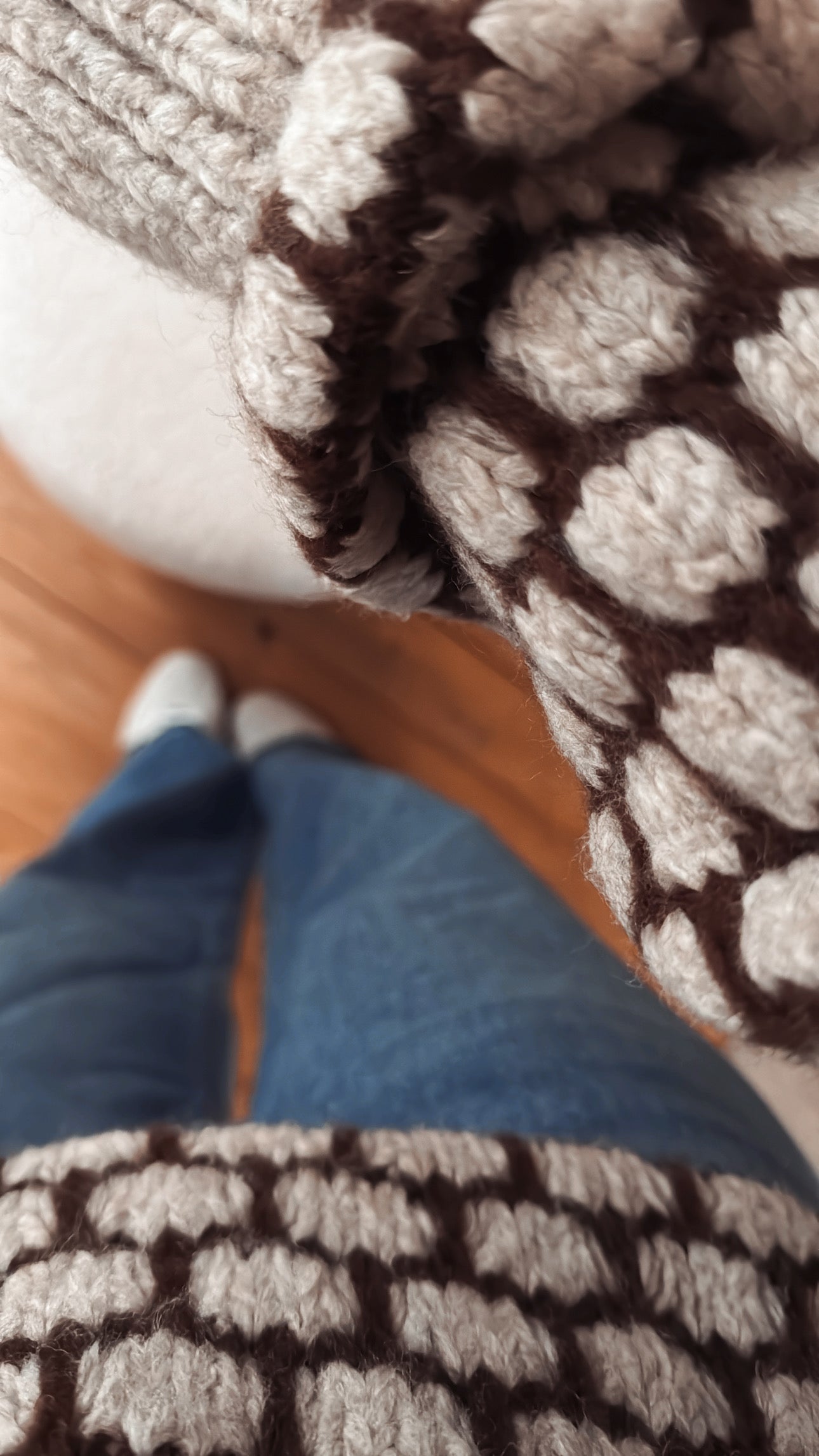 Strick Pullover Waffel Muster