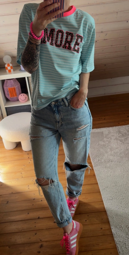 BASIC T-Shirt 5 FARBEN COLOUR BLOCK AMORE LEO 9 FARBEN