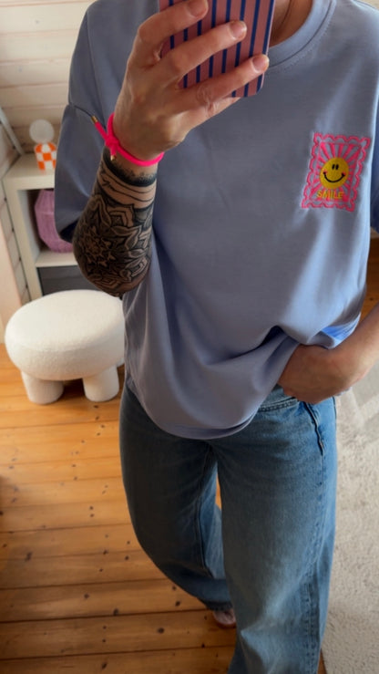 T-SHIRT FRENCH TERRY / SMILE STICKEREI