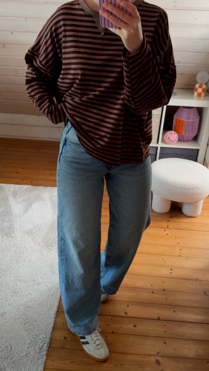 Streifen LONGSHIRT French Terry 7 Farben