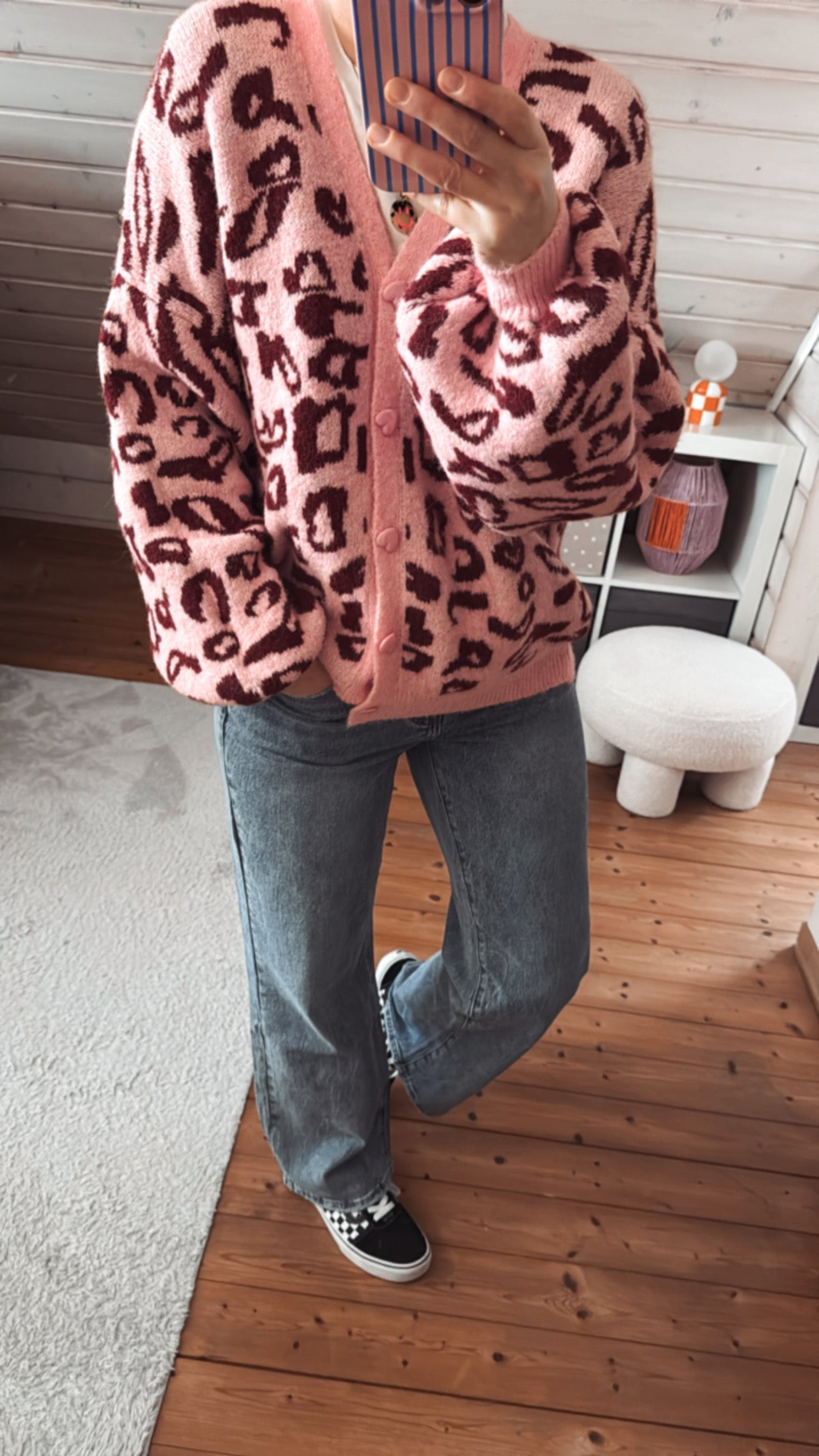 Strickjacke Leo Cadigan Herz Knopfleiste