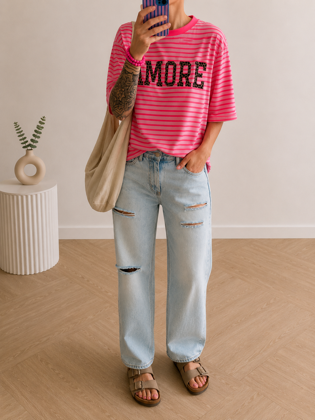 BASIC T-Shirt 5 FARBEN COLOUR BLOCK AMORE LEO 9 FARBEN