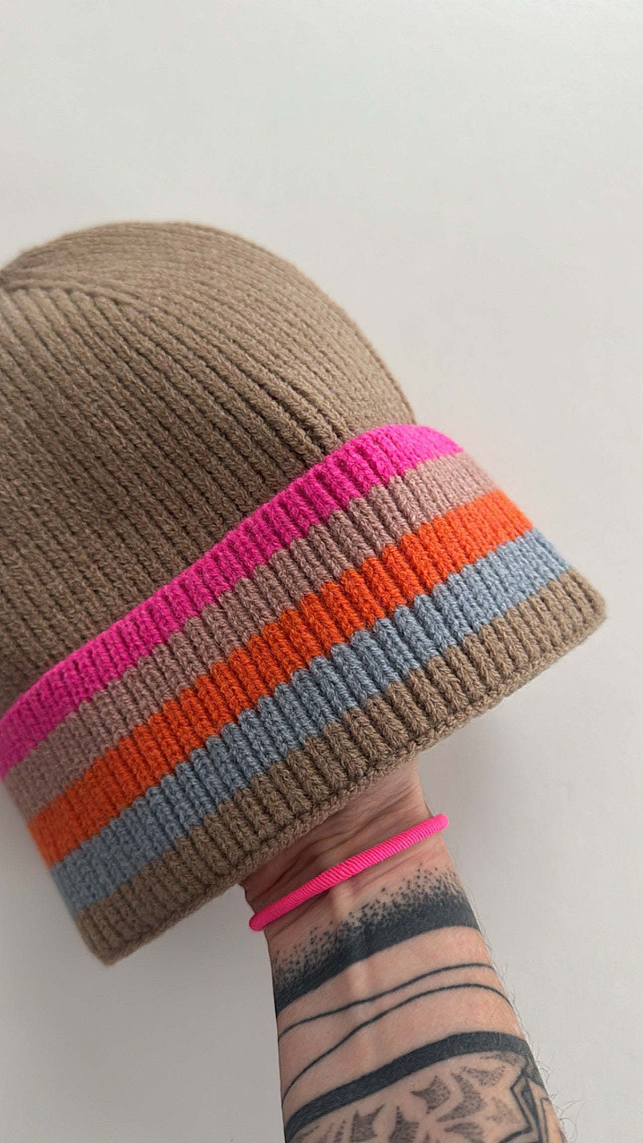 MÜTZE Colour Block Streifen DAMEN / BIG GIRL