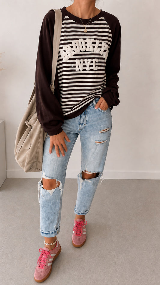 Streifen Sweater Premium Fluff