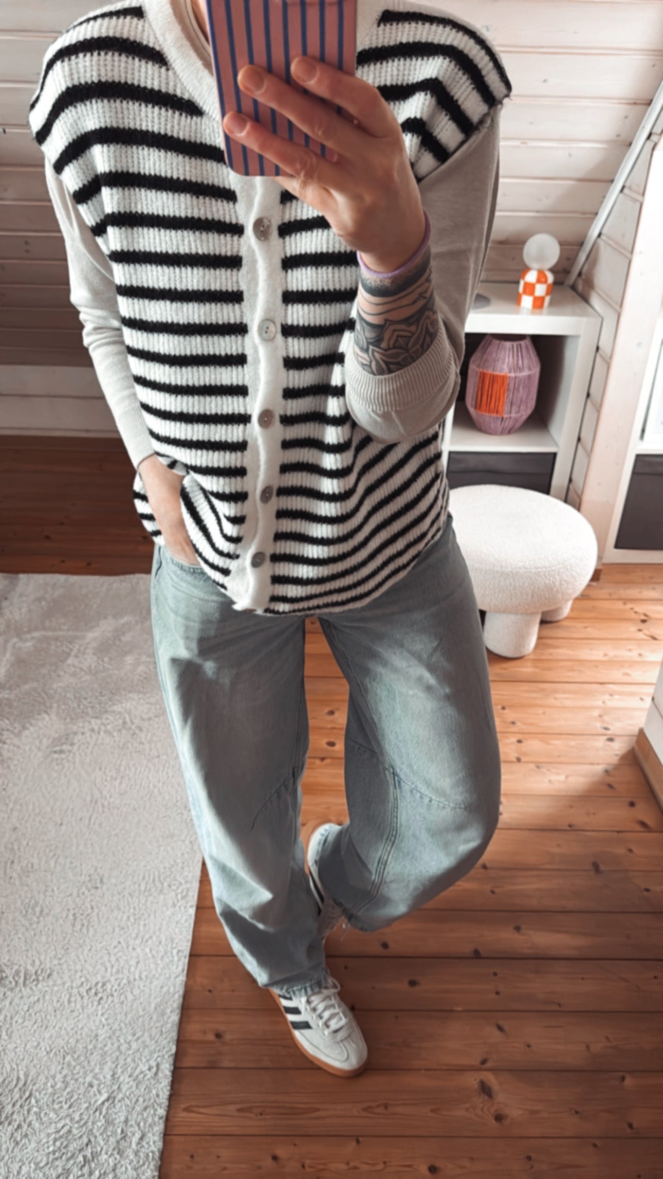 Strickjacke Weste Onezise STRIPES