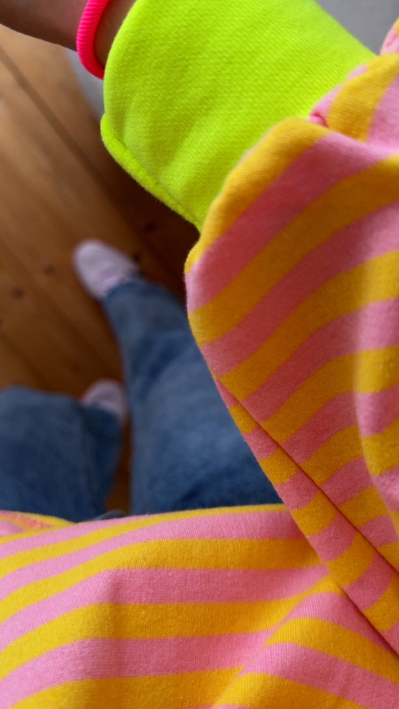 Streifen LONGSHIRT /  SWEATER LEICHT NEON / 4 Farben