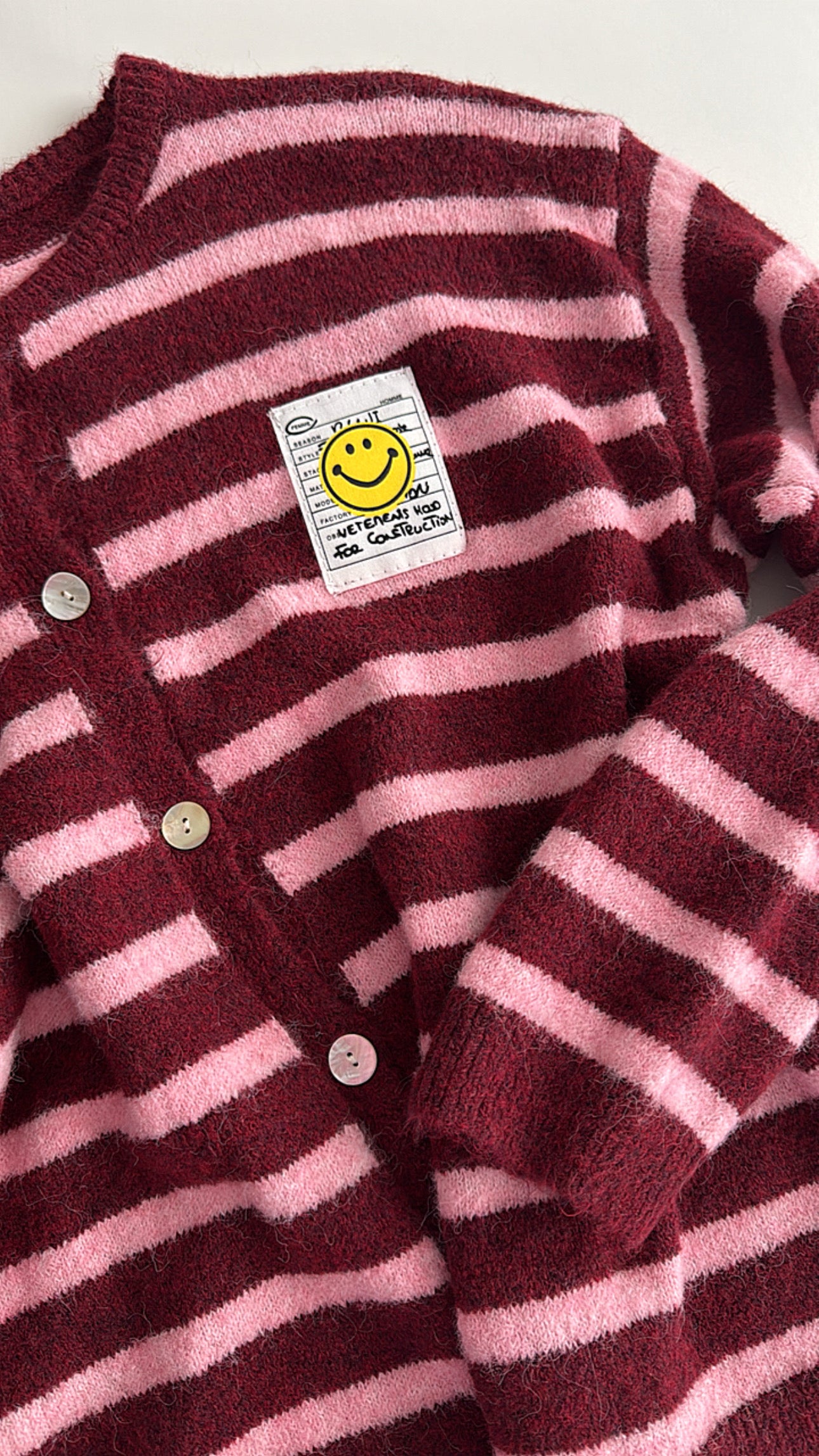 Cardigan COLOUR Block Smile Onsesize
