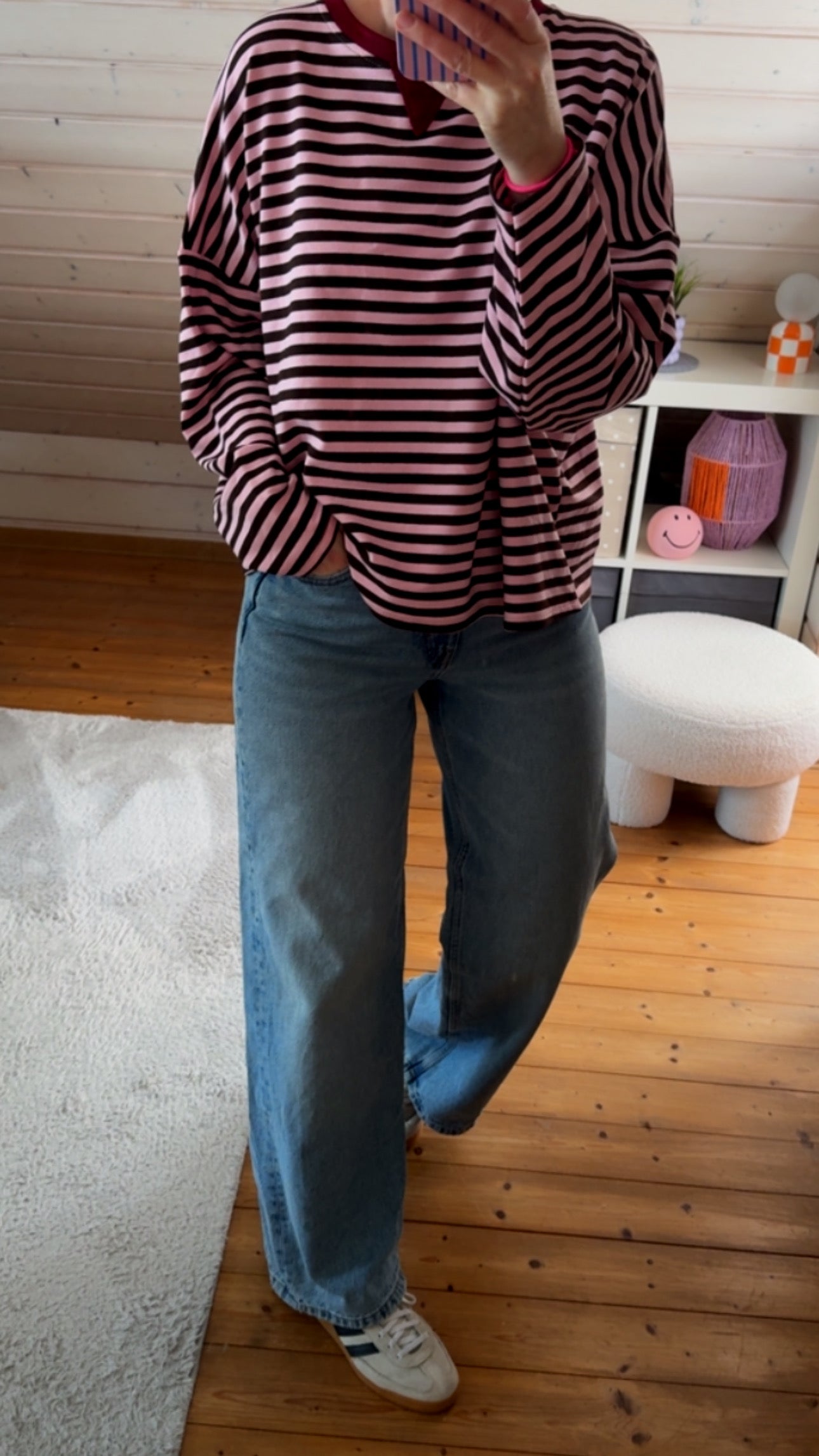 Streifen LONGSHIRT French Terry 7 Farben