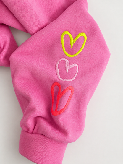 SWEATER HERZ STICKEREI 3 Farben