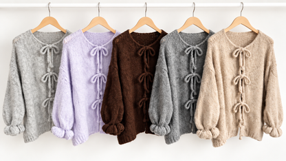 Cardigan Knoten Uni Strick