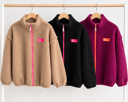 TEDDY Jacke ZIP langarm Neon Patch